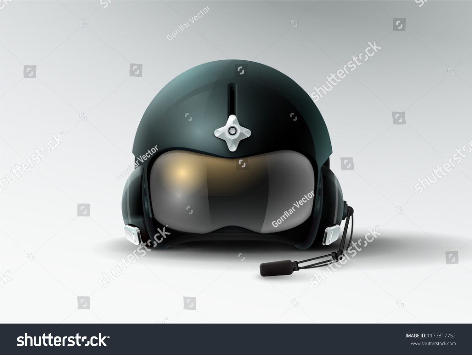 Pilot Jet Helmet Aviator Vector Illustration Stock Vector (royalty Free 