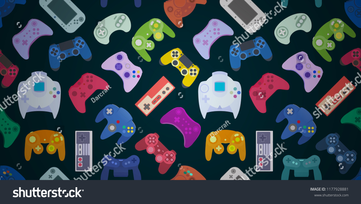 Video Game Controller Background Gadgets Devices Stock Vector (Royalty ...