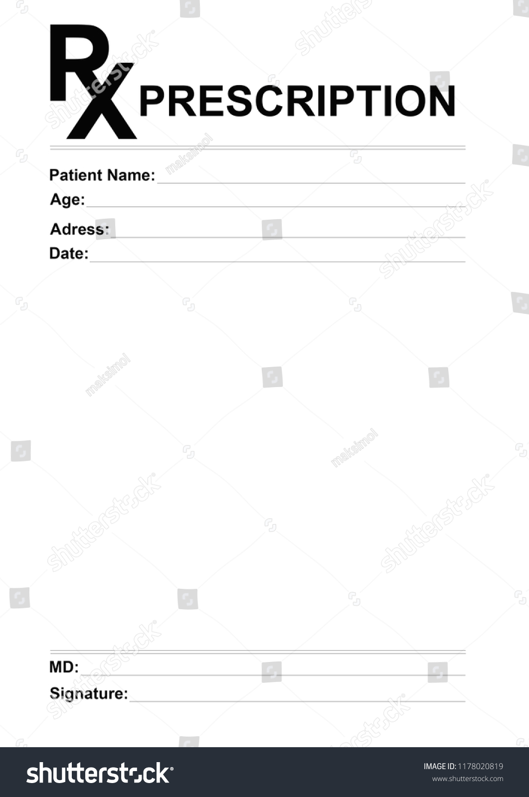 Medical Prescription Form Stock Illustration 1178020819 | Shutterstock