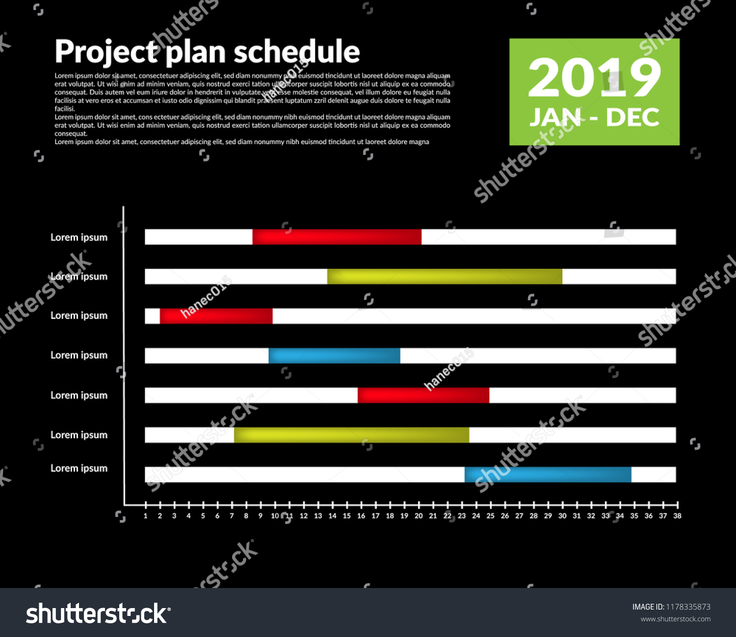 Timeline Progress Graph Gantt Progress Chart Stock Vector (Royalty Free