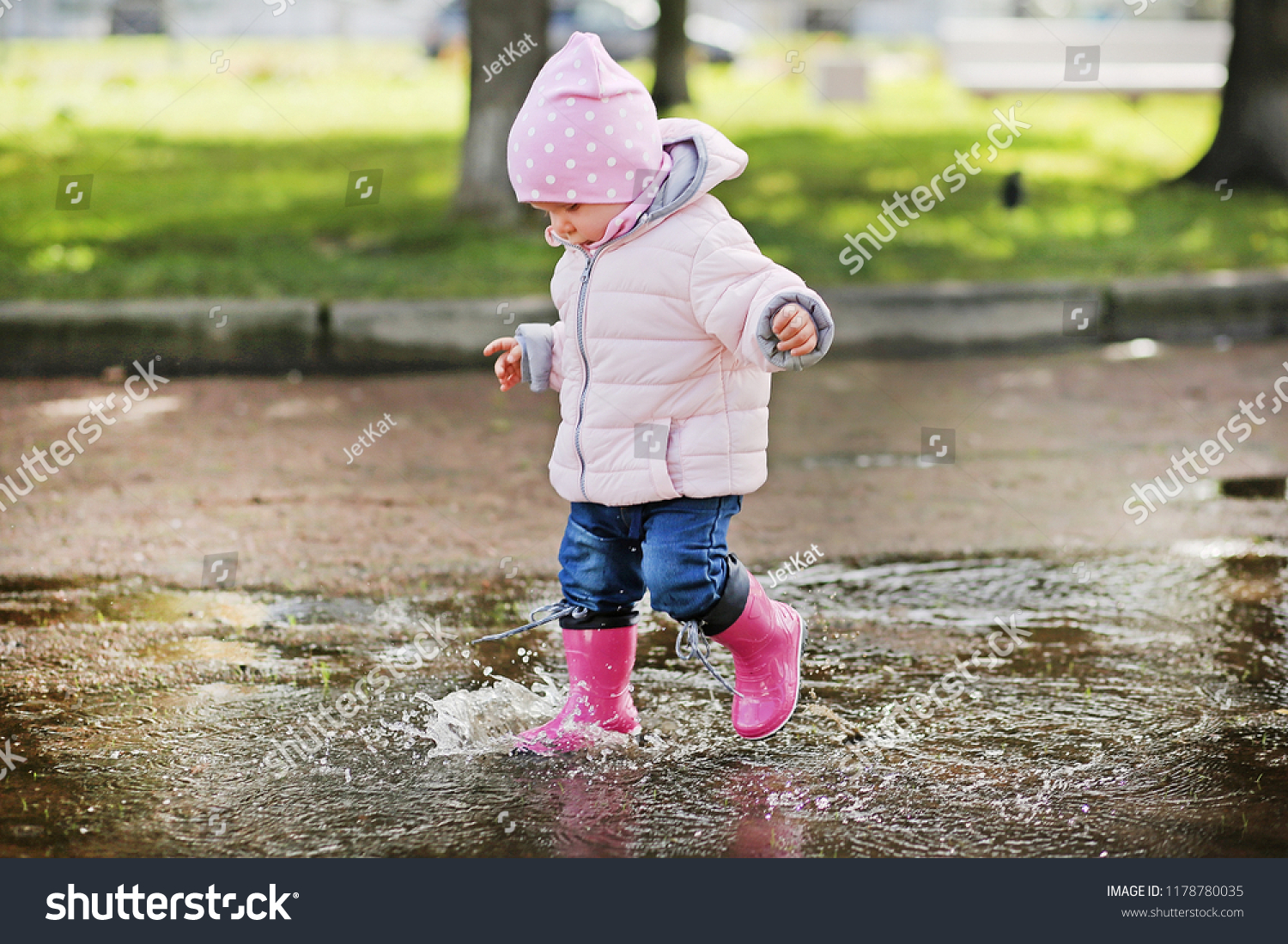 Very Cute Little Girl Pink Jacket Stock Photo 1178780035 | Shutterstock