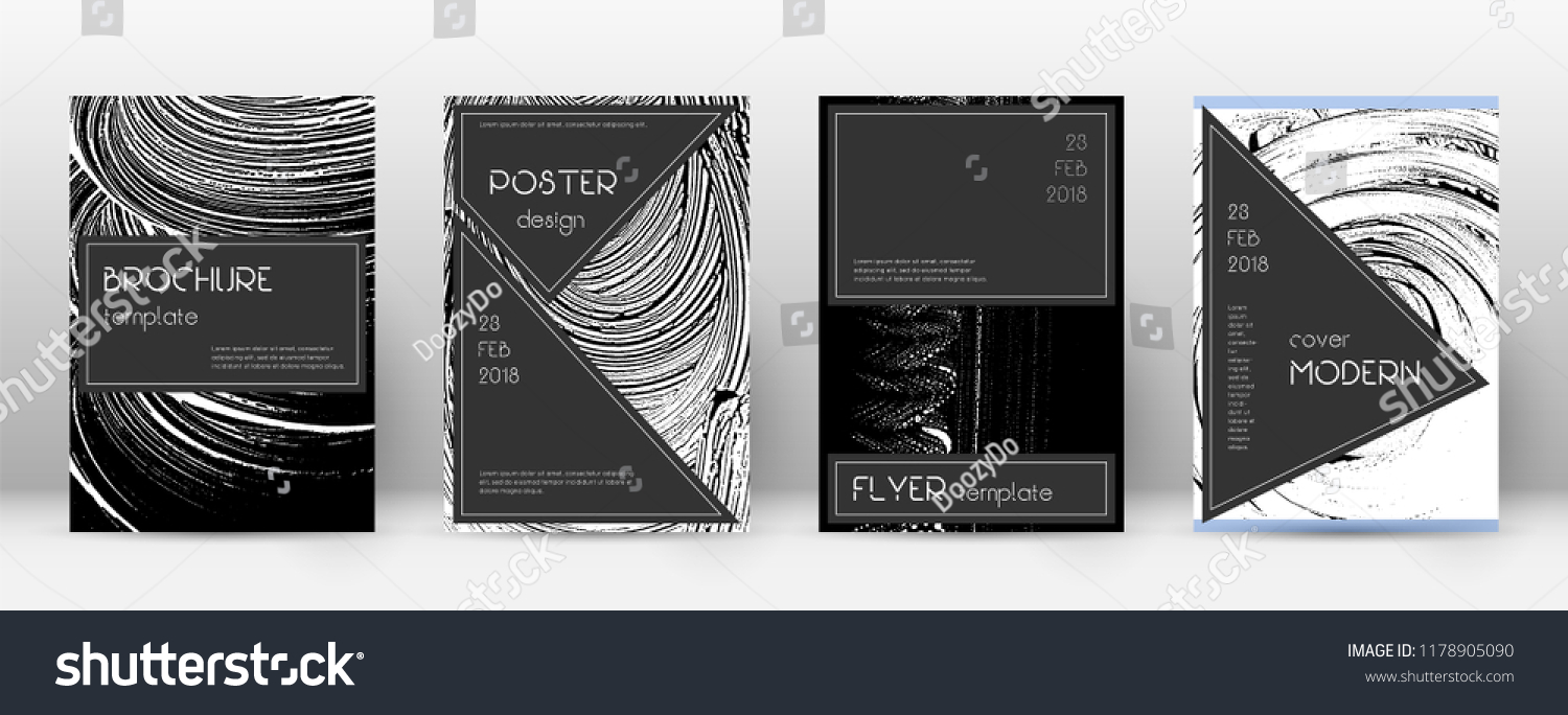 Cover Page Design Template Black Brochure Stock Vector (Royalty Free ...