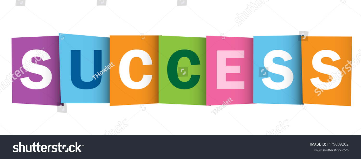 Success Colorful Letters Banner Stock Vector (Royalty Free) 1179039202 ...