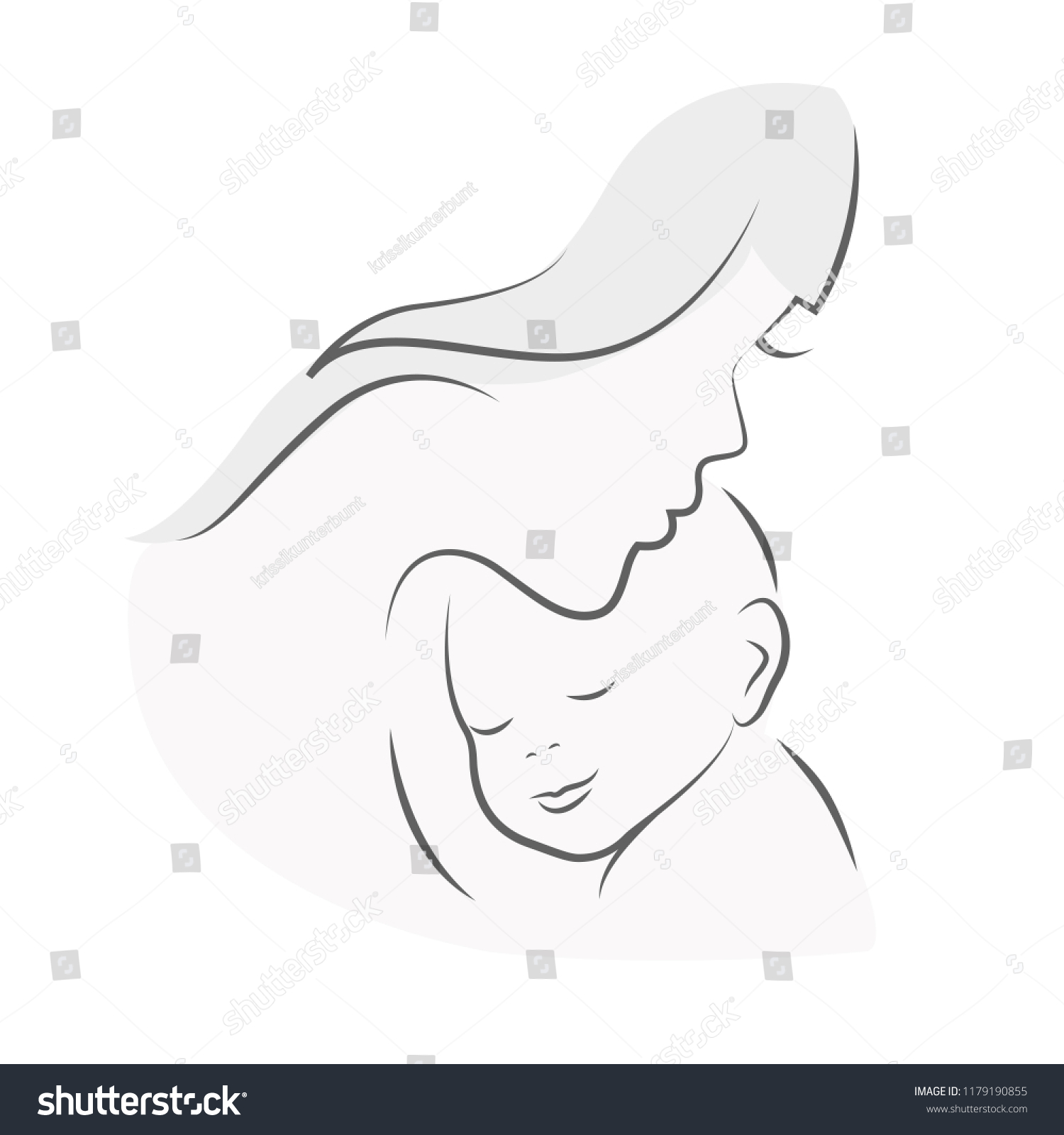 Mother Baby Mom Hugs Her Child Stock Vector (royalty Free) 1179190855 