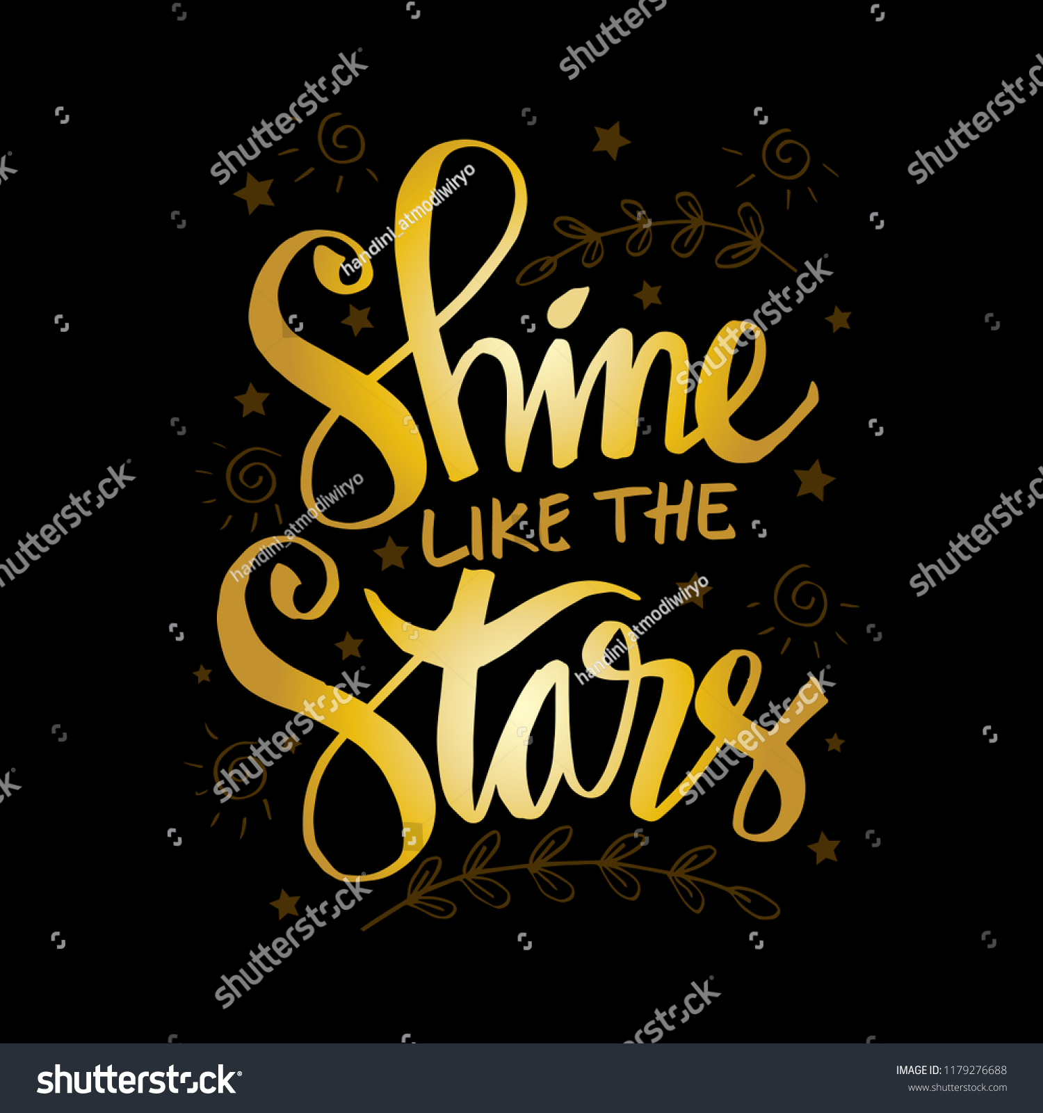 Shine Like Stars Inspirational Quote Stock Vector (Royalty Free ...