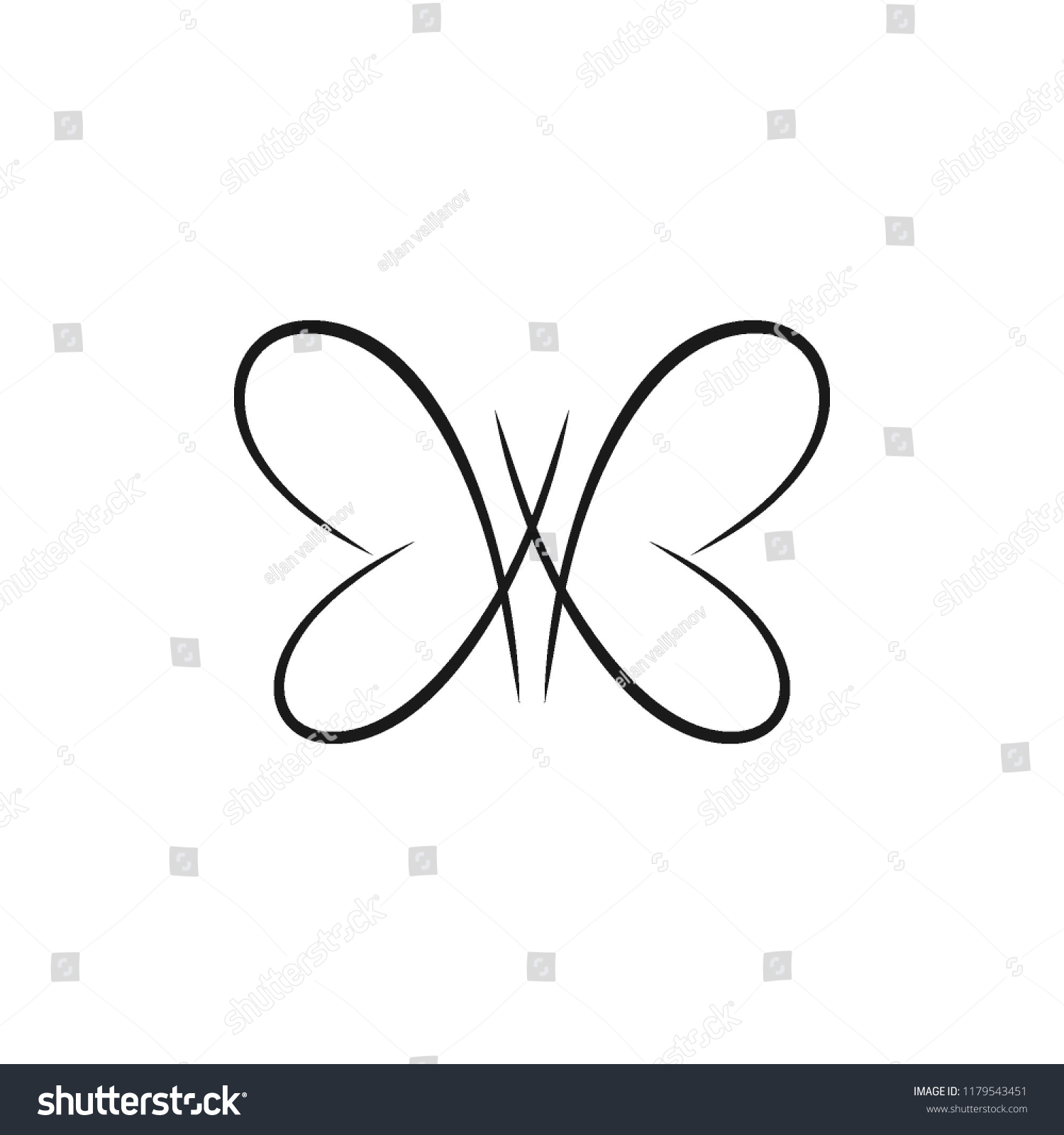 Outline Illustration Nice Butterfly Vector Icon Stock Vector (Royalty ...