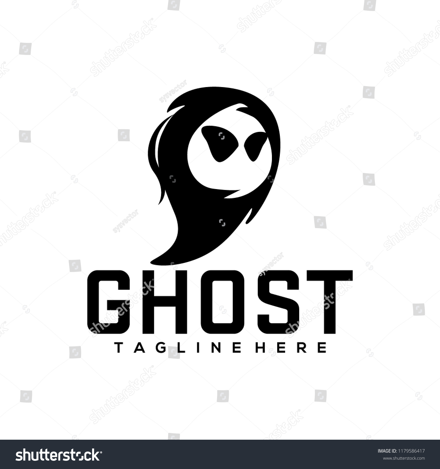 Ghost Logo Design Template Stock Vector (Royalty Free) 1179586417 ...