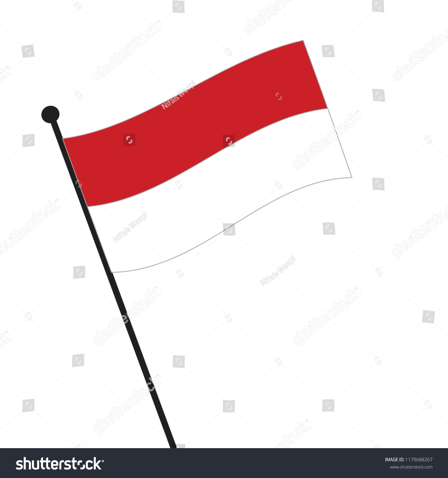 Vektor Stok Flag Indonesia Indonesia Flag Waving Isolated Tanpa Royalti 1179688267 Shutterstock 8866