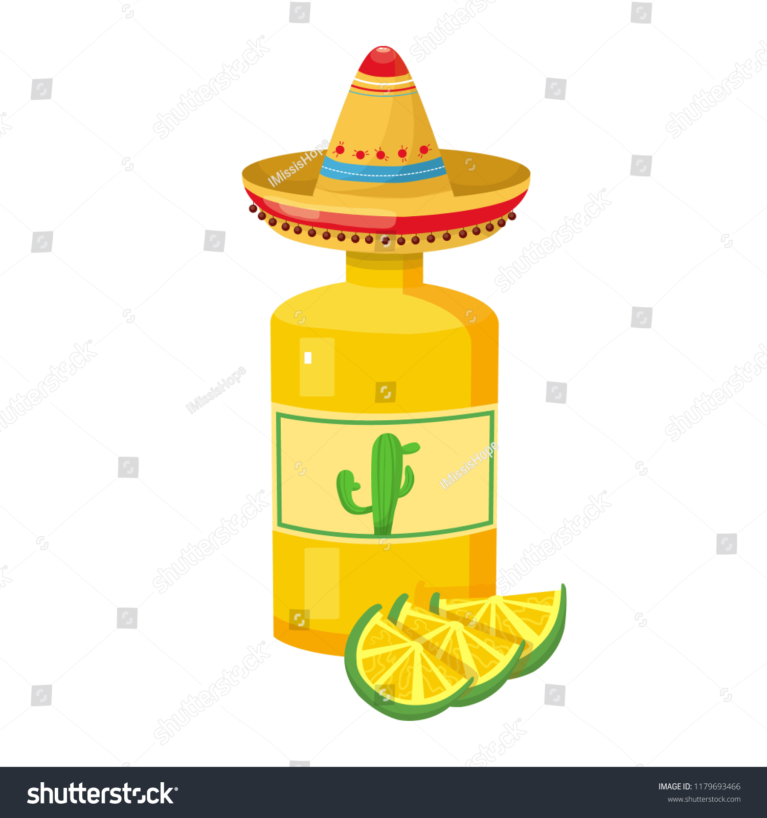 Tequila Bottle Vector Illustration Stock Vector (Royalty Free ...