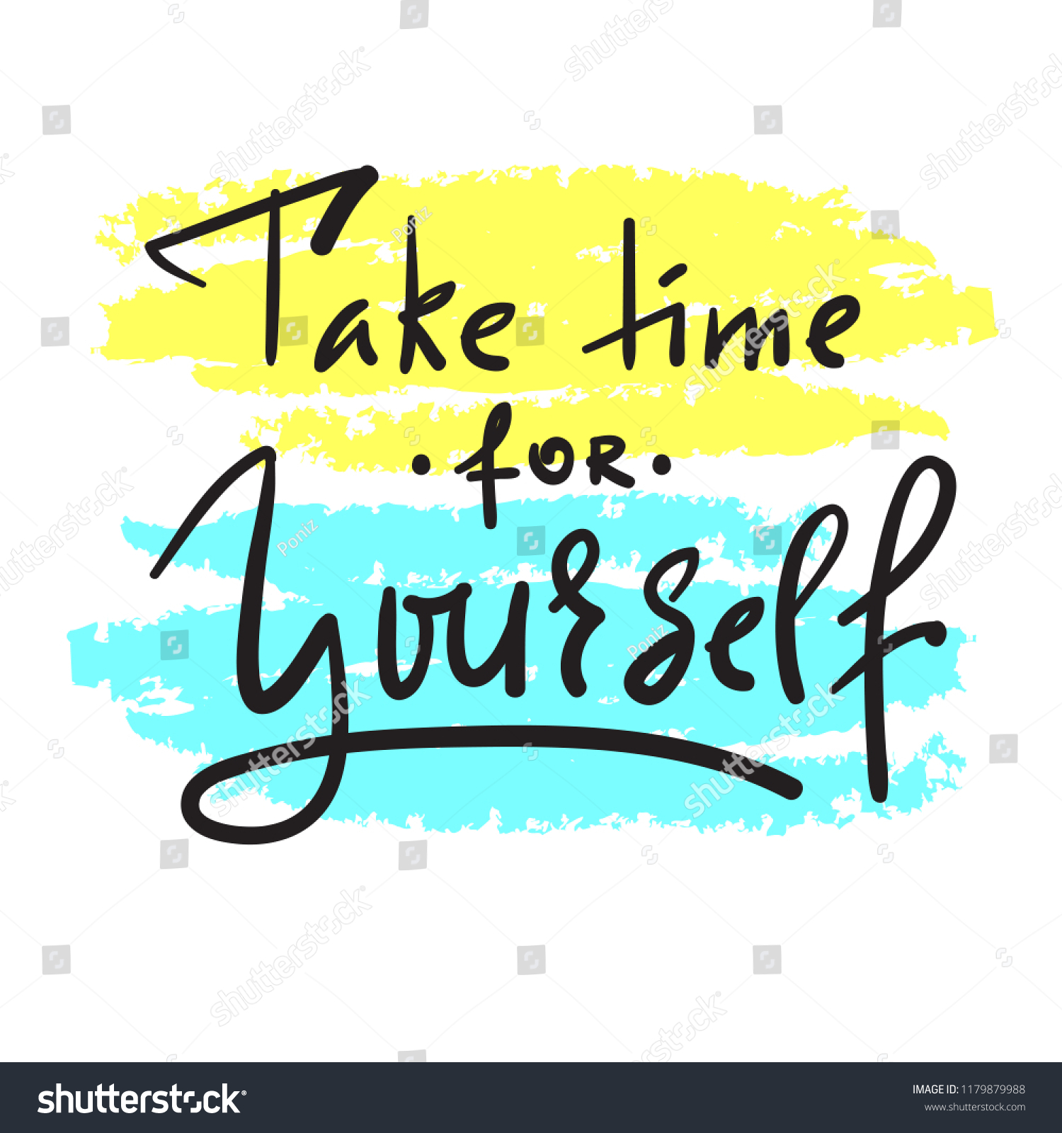 Take Time Yourself Inspire Motivational Quote Stock Vector (Royalty ...