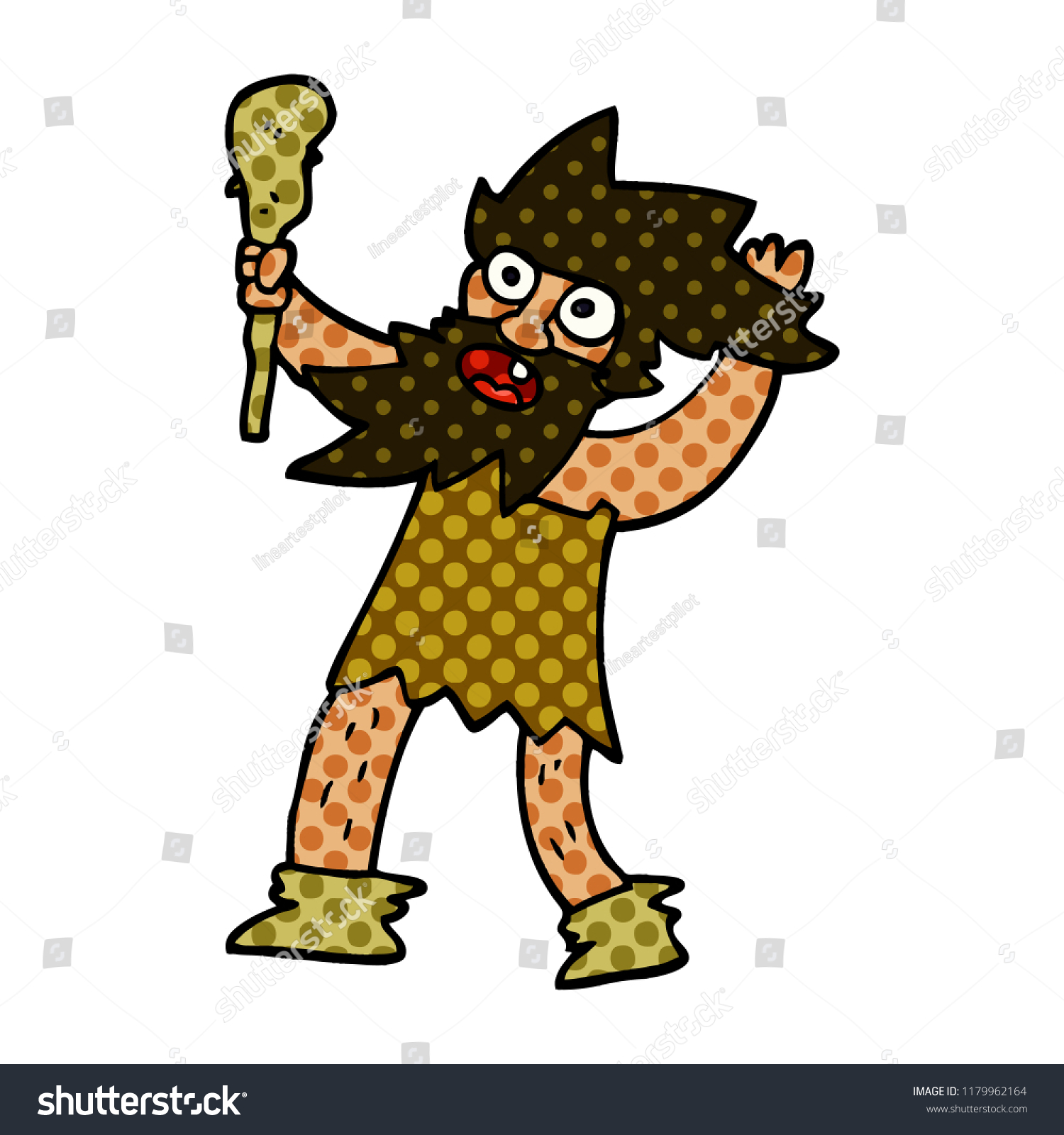 Cartoon Doodle Cave Man Stock Illustration 1179962164 | Shutterstock