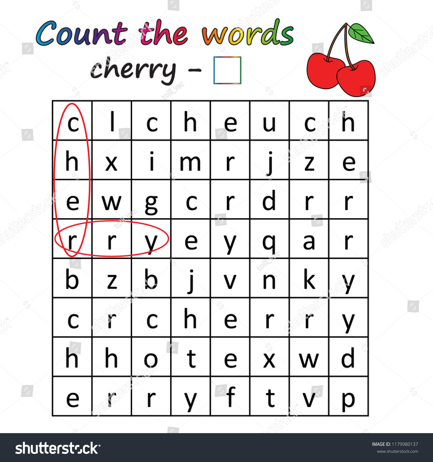 Game Kids Find Count Words Worksheet Stock Vector (royalty Free 