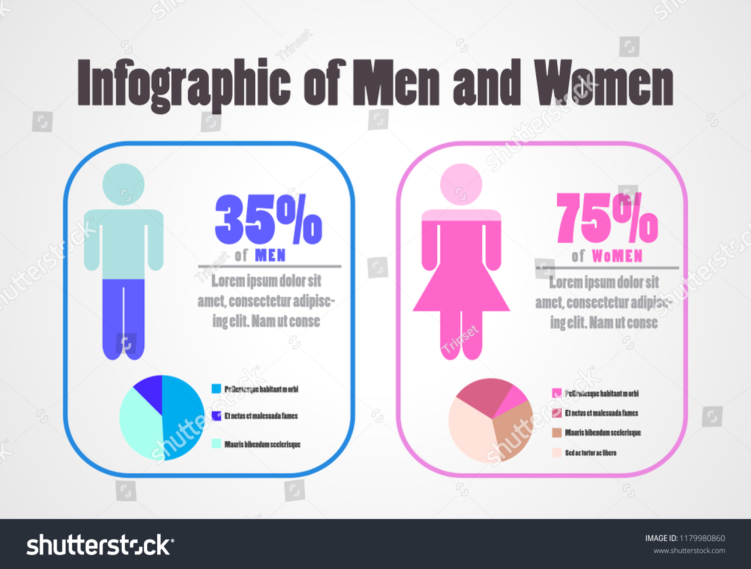 Comparison Men Women Infographic Template Stock Vector (Royalty Free ...