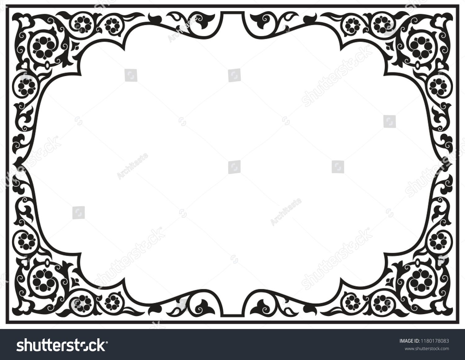 Tatar Arabic Traditional Ornamental Floral Arch Stock Vector (Royalty ...