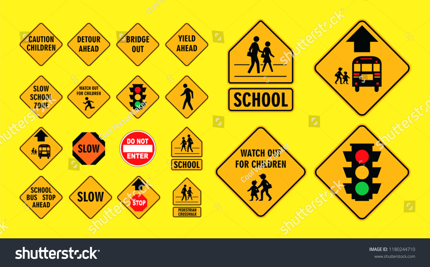 Set Cross Street School Sign Eps Stock Vector (Royalty Free) 1180244710 ...