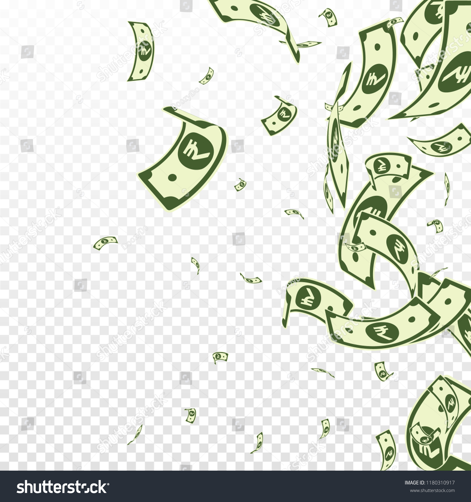 Indian Rupee Notes Falling Random Inr Stock Vector (Royalty Free ...