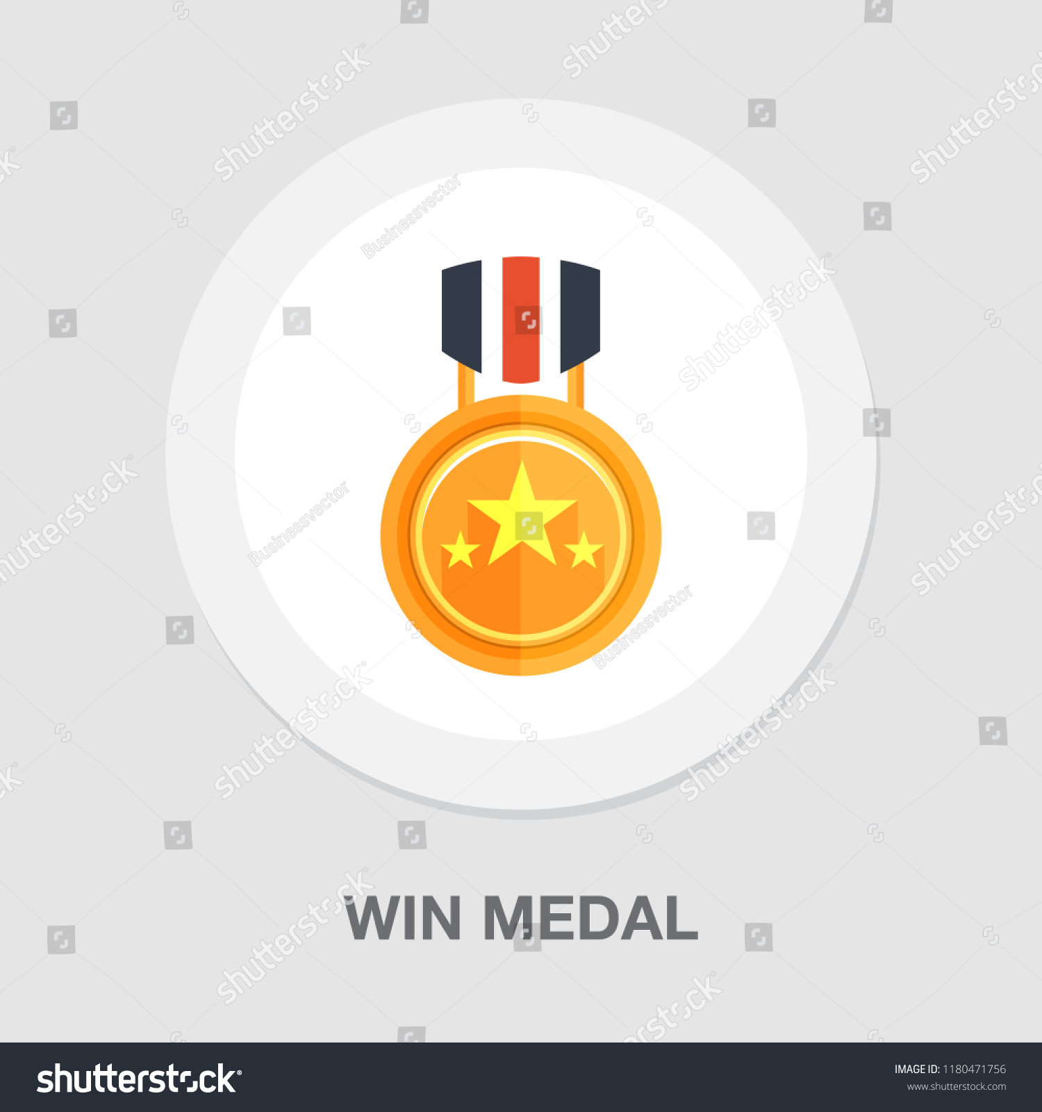 Win Medal Icon Golden Winner Prize Stock Vector (Royalty Free ...