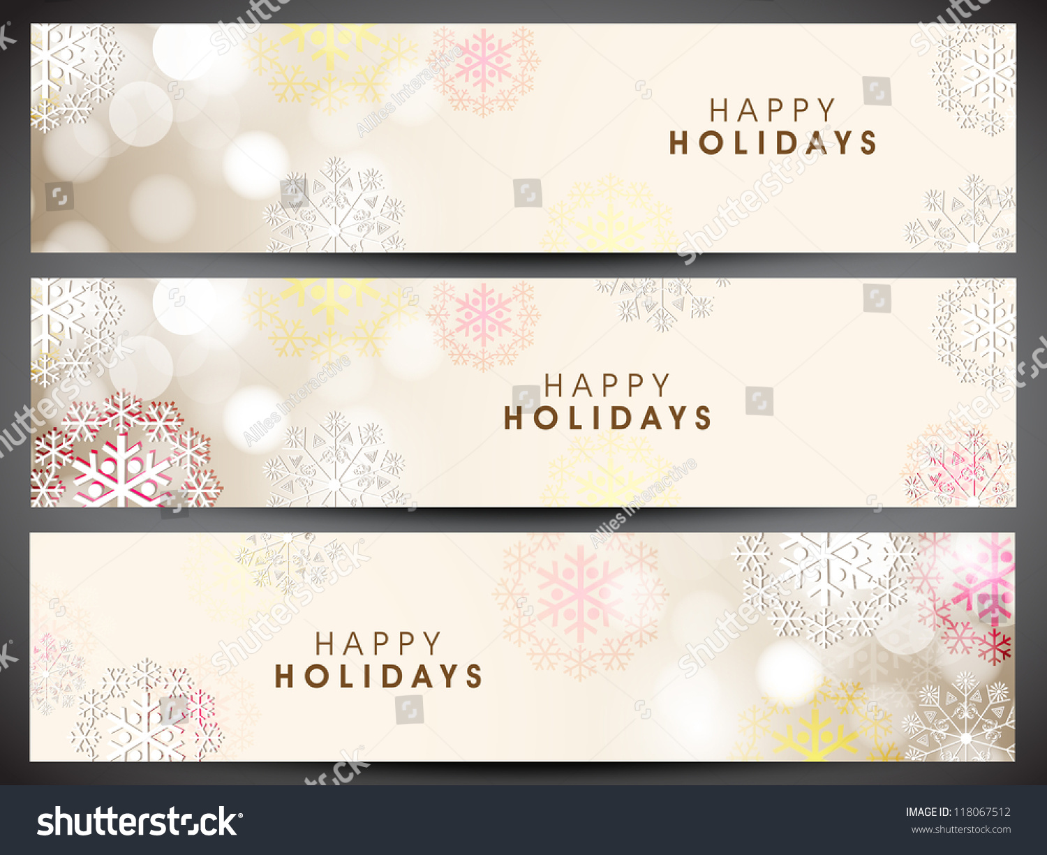 Merry Christmas Website Header Banner Beautiful Stock Vector (Royalty