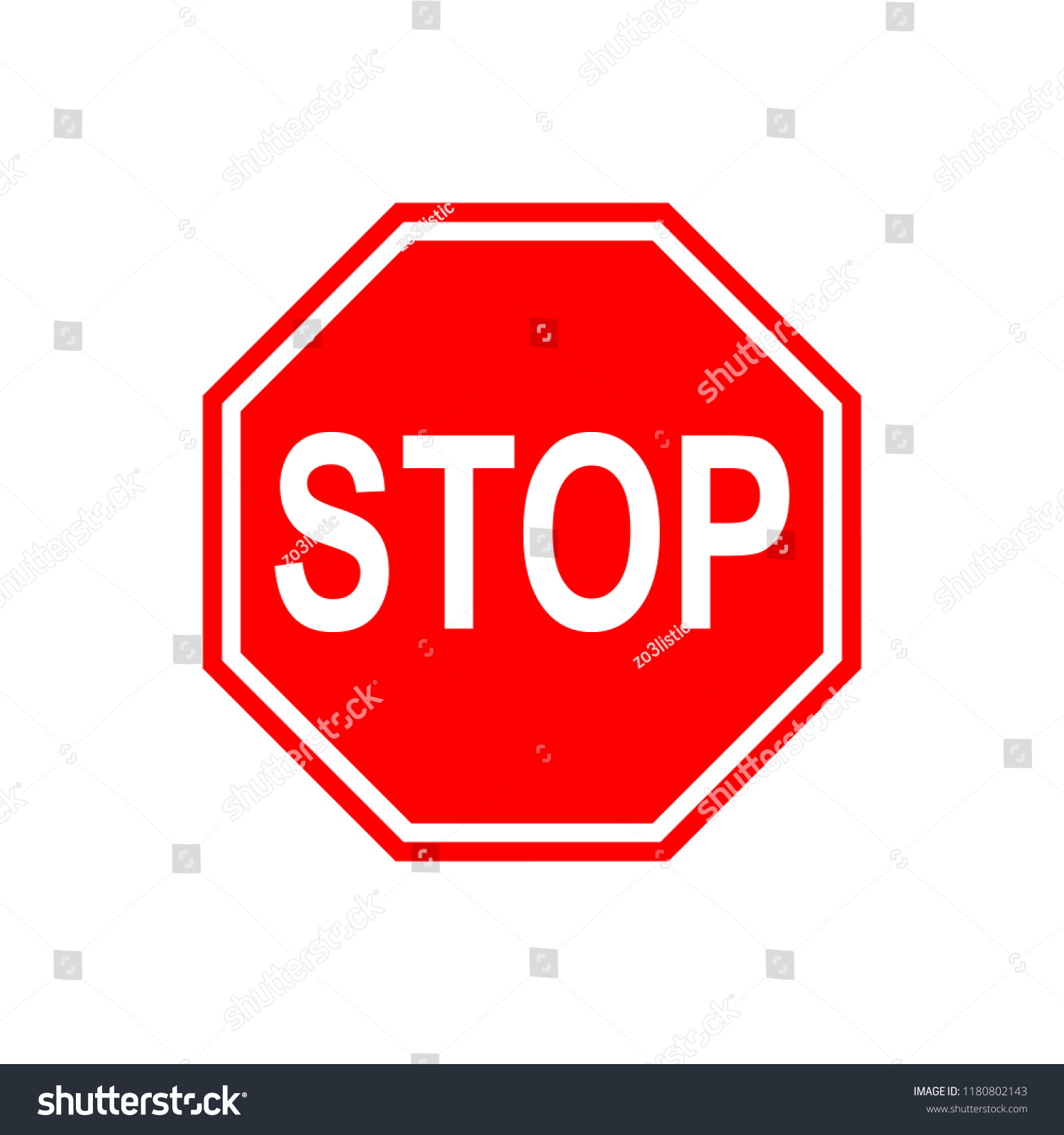 Stop Sign Icon Stock Vector (Royalty Free) 1180802143 | Shutterstock