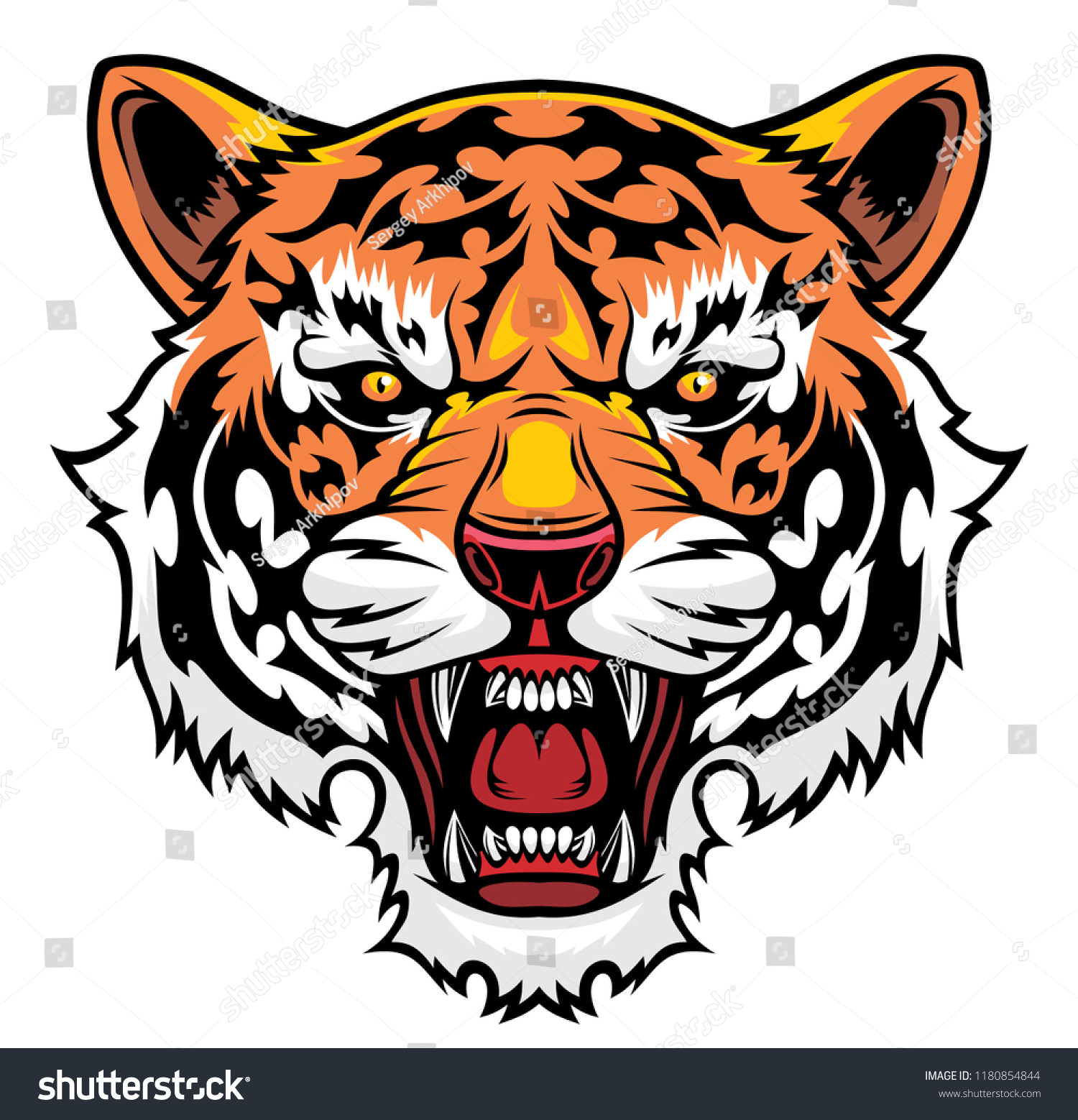 Tiger Head Vector Illustration Stock Vector (Royalty Free) 1180854844 ...