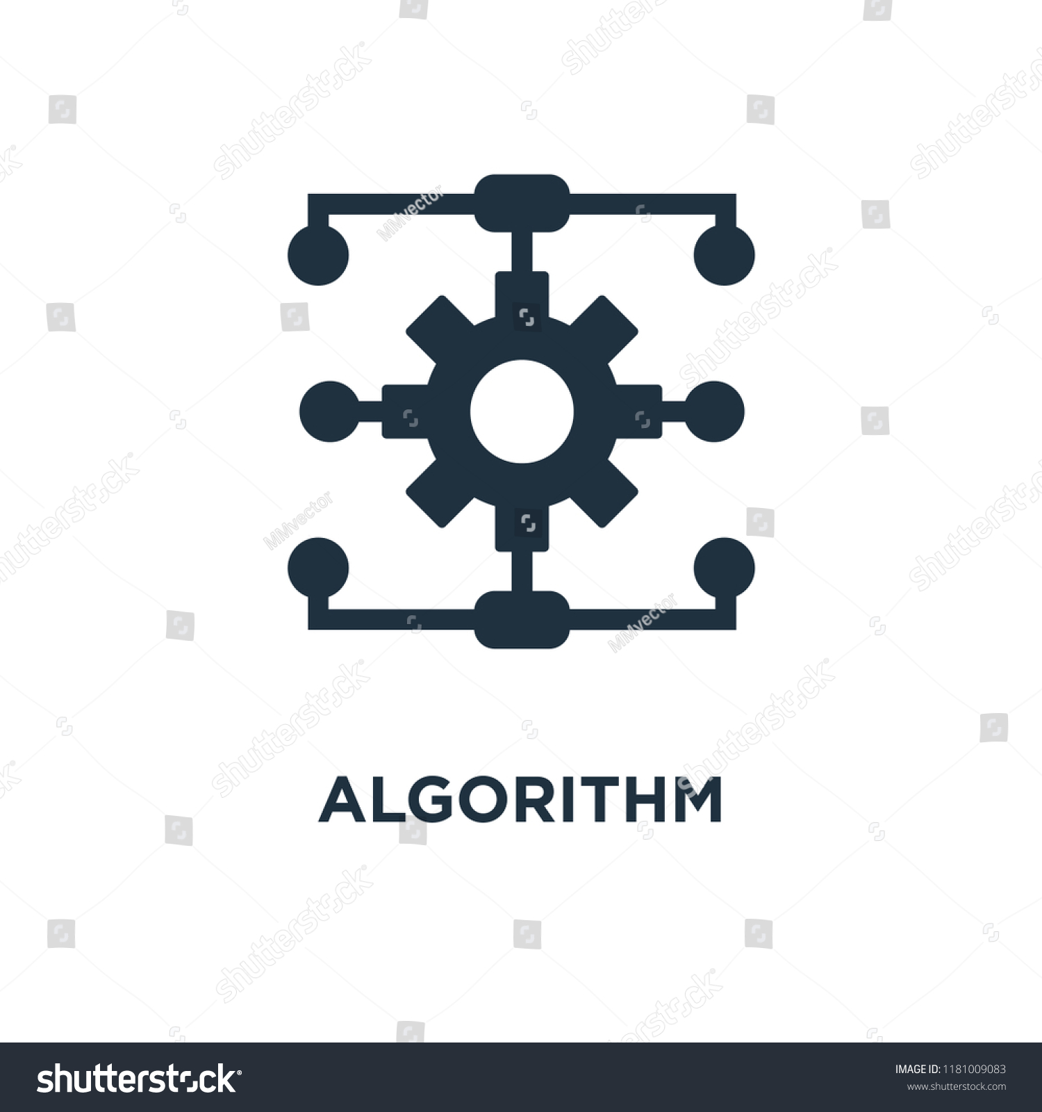 Algorithm Icon Black Filled Vector Illustration Stock Vector (Royalty ...
