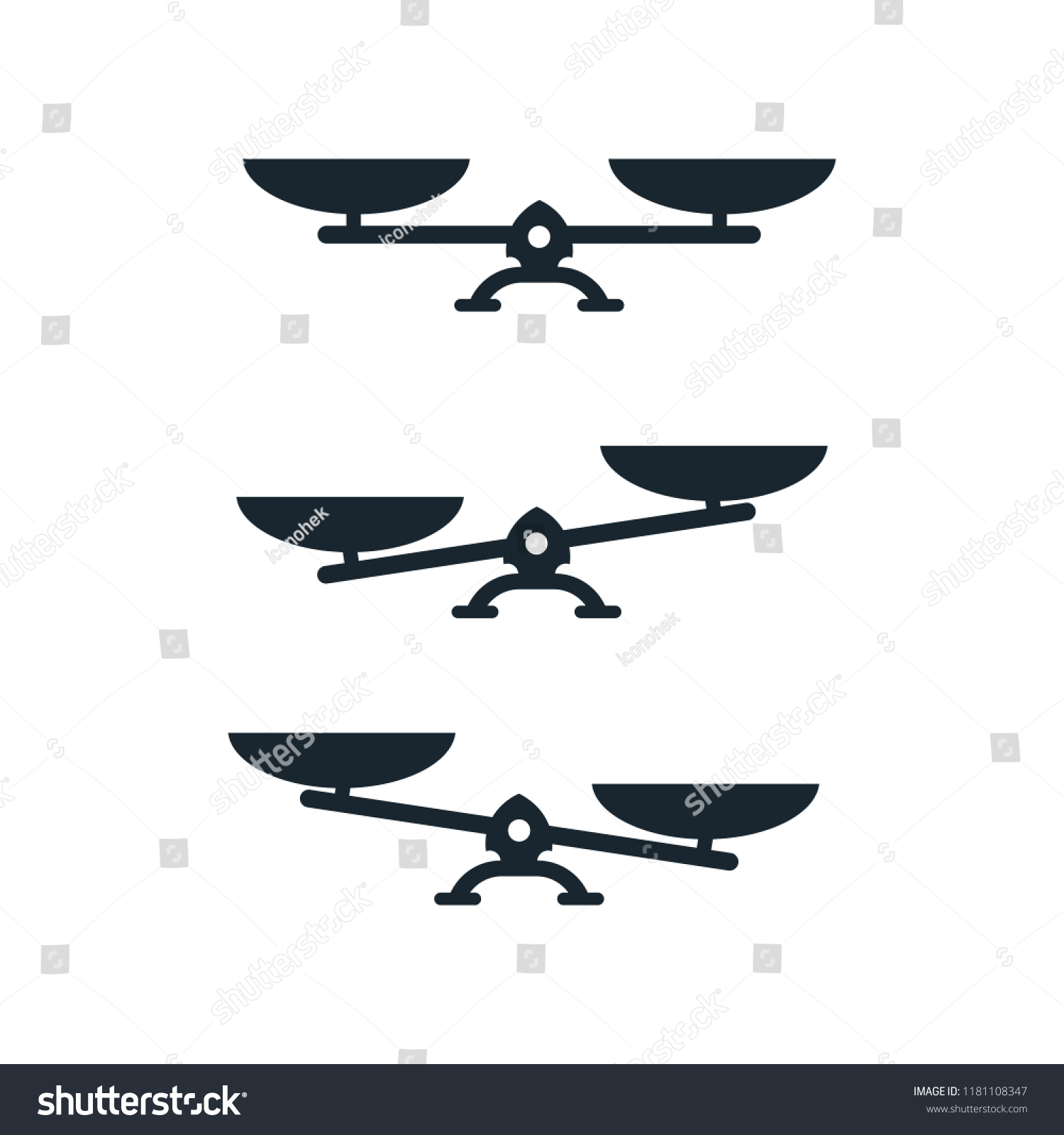 Simple Equal Balance Scale Icon Vector Stock Vector (Royalty Free ...