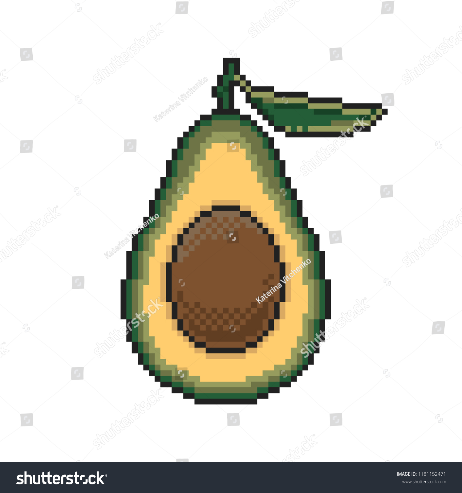 Вырезал пиксельный авокадо