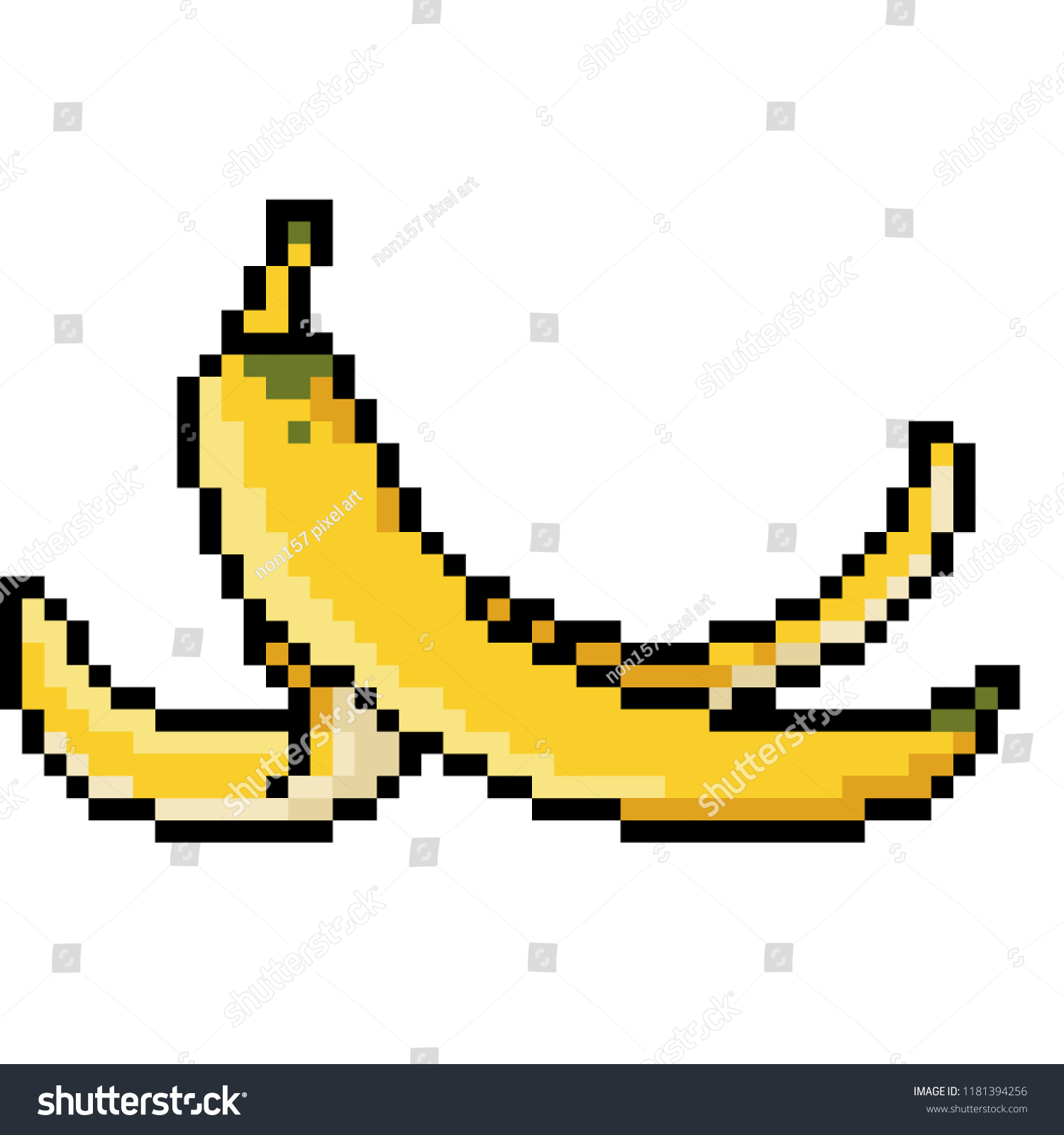 Банановая шкурка пиксель арт