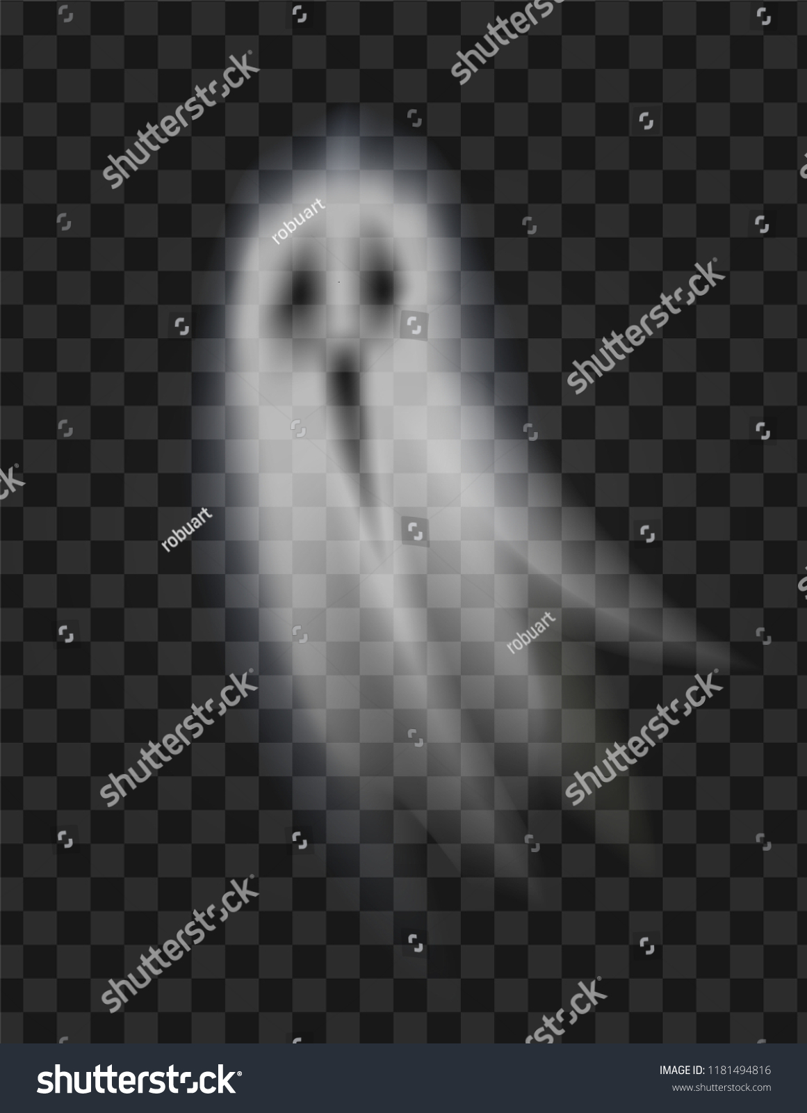 Ghost Poltergeist On Transparent Background Isolated Stock Vector ...