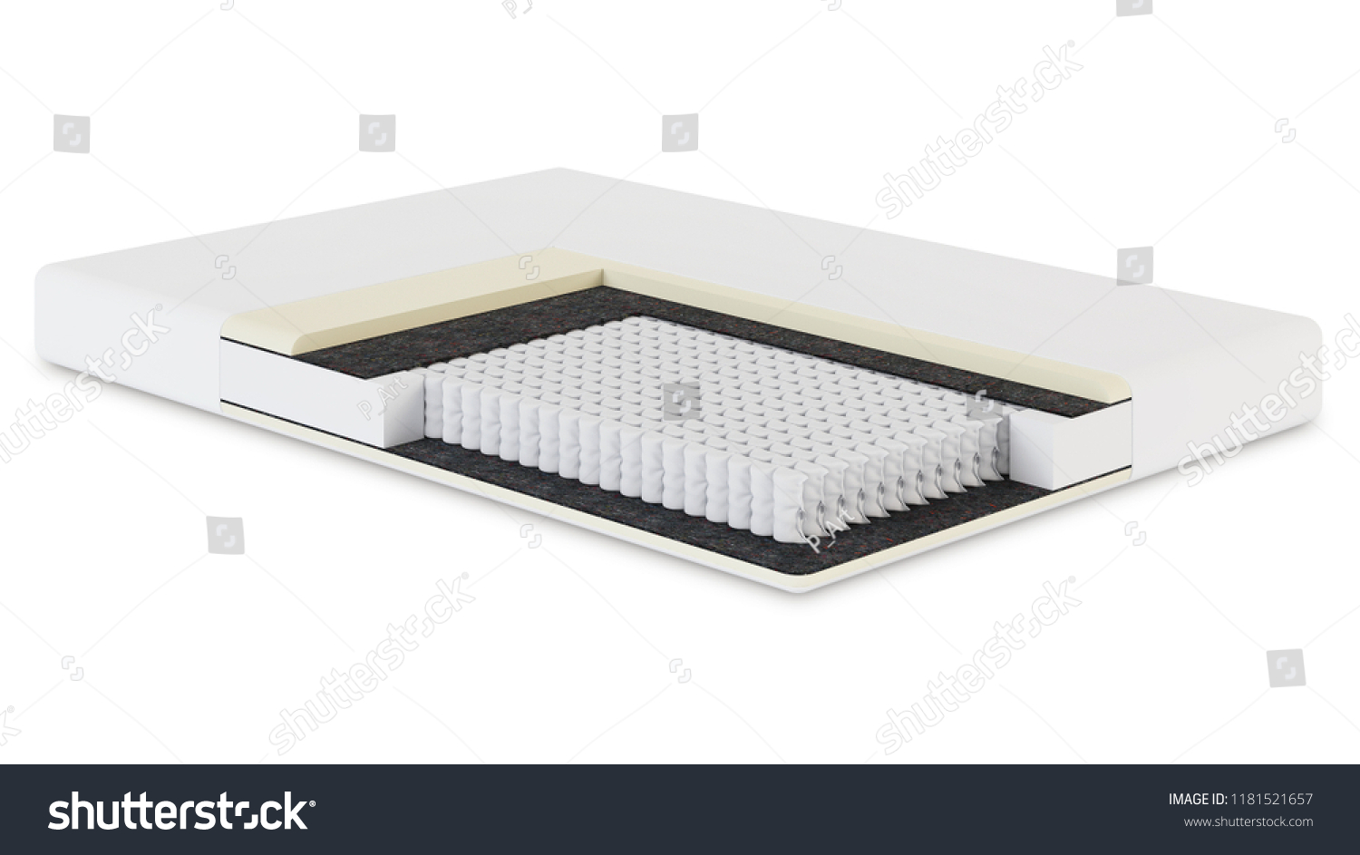 White Orthopedic Mattress Structure Layers Mattress Stock Illustration ...