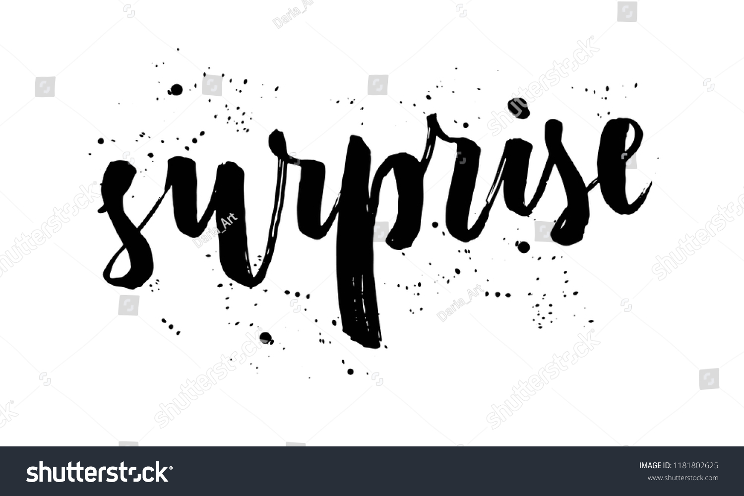 Vector Illustration Surprise Text Calligraphy Badge Stock Vector ...