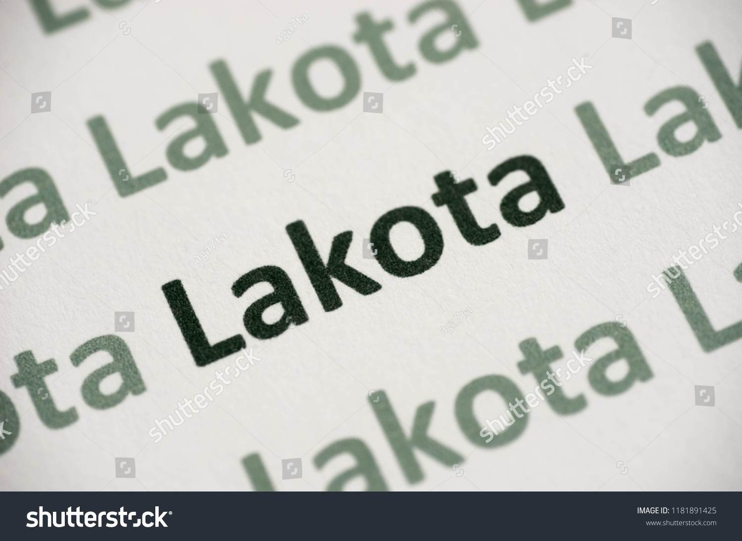 Word Lakota Language Printed On White Stock Photo 1181891425 Shutterstock