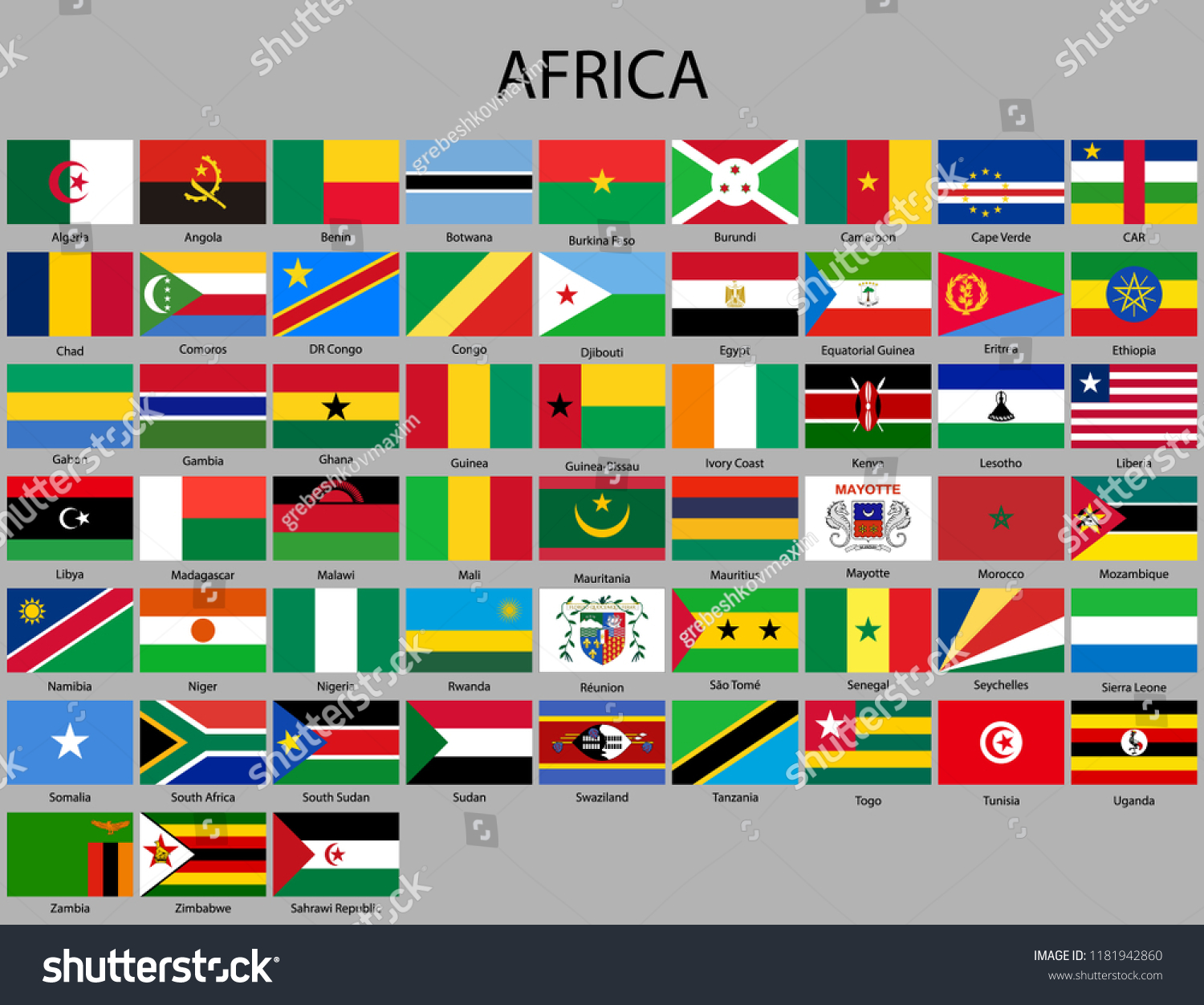 All Flags Africa Vector Illustration Stock Vector (Royalty Free ...