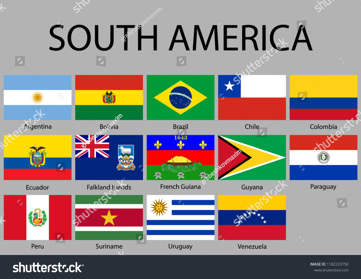 All Flags South America Vector Illustration Stock Vector (Royalty Free ...