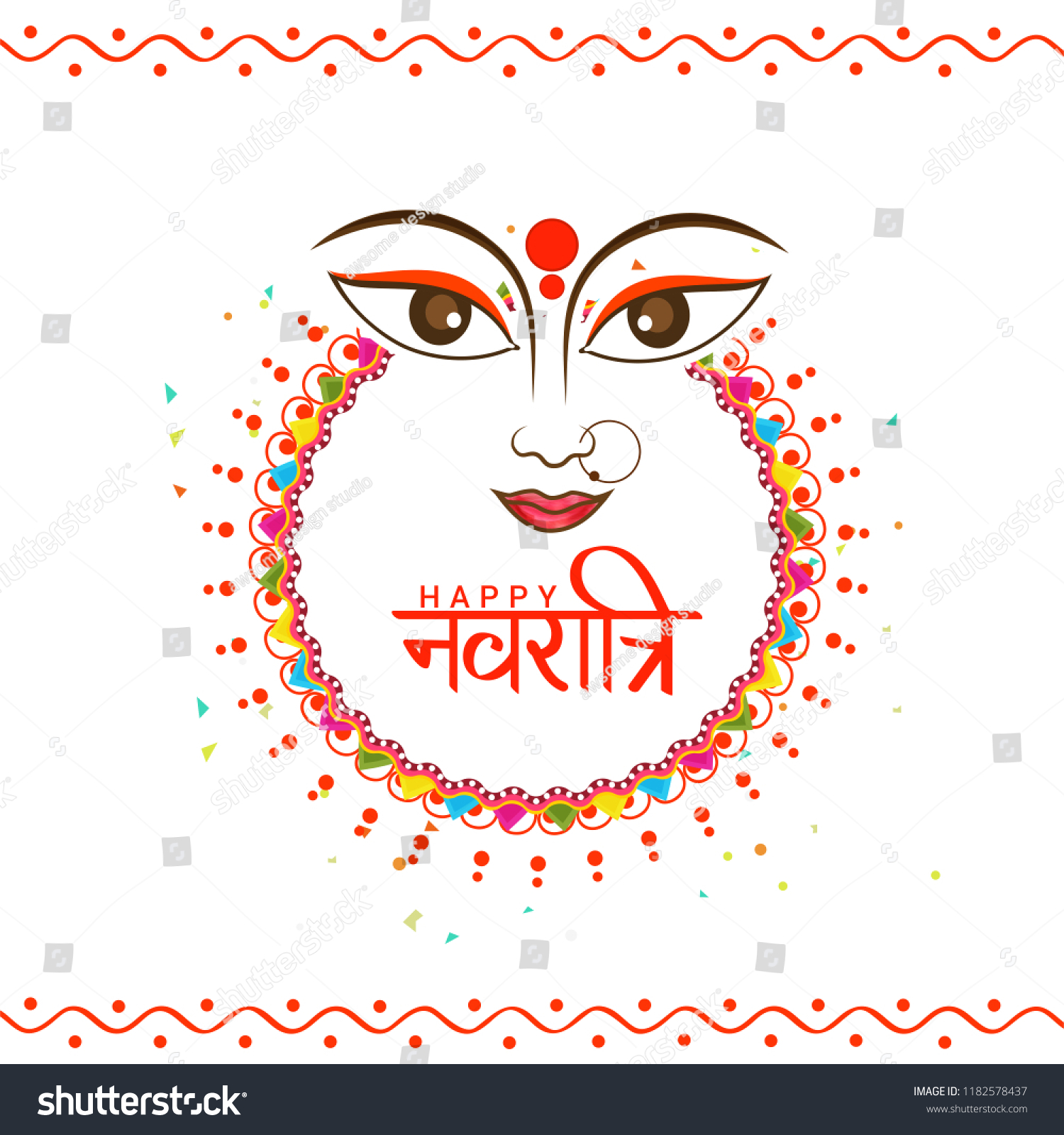 Illustration Happy Navratri Celebration Poster Banner Stock Vector ...