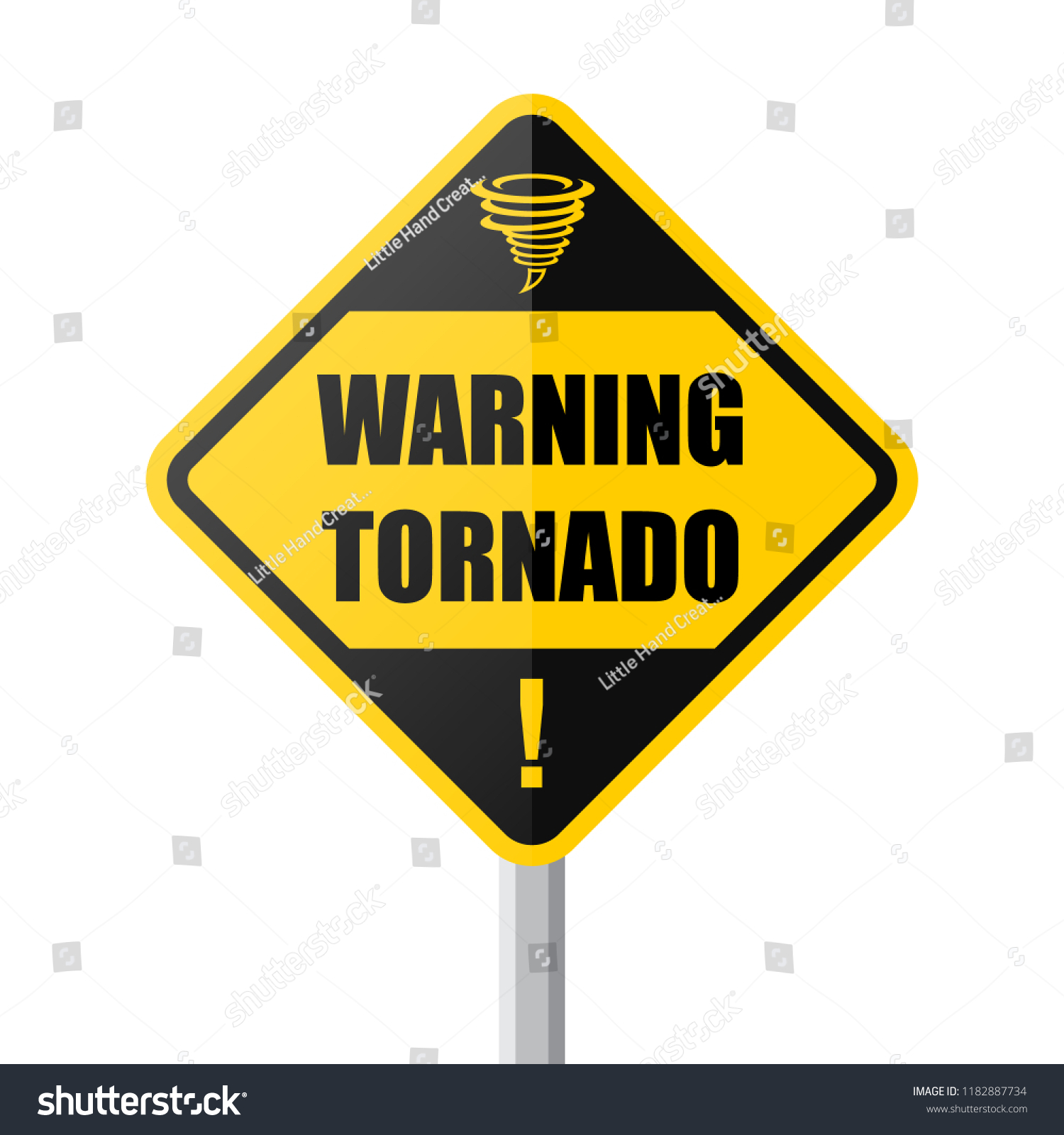 Warning Tornado Sign Text Tornado Icon Stock Vector (Royalty Free ...