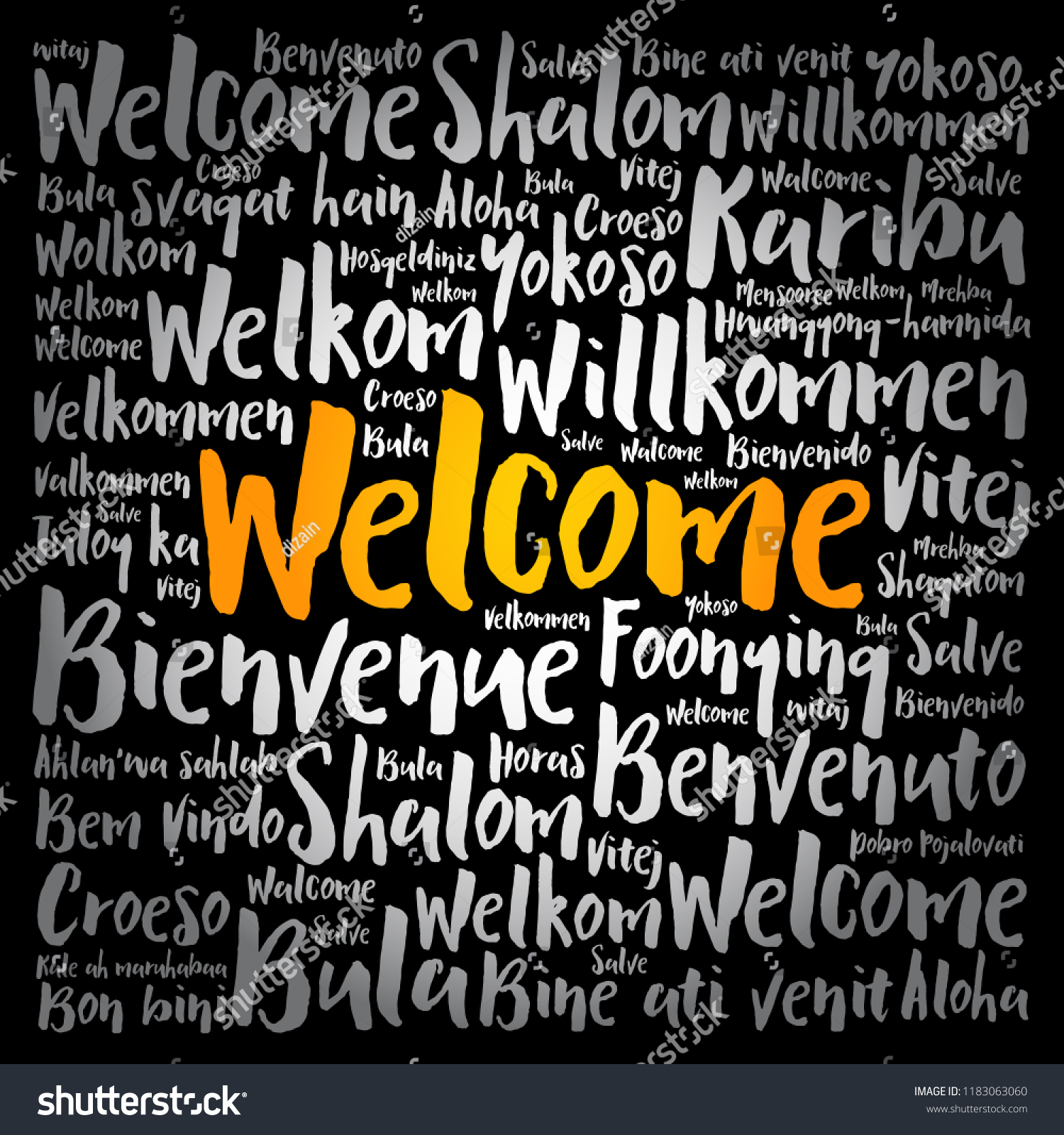 Welcome Word Cloud Different Languages Conceptual Stock Vector (Royalty ...