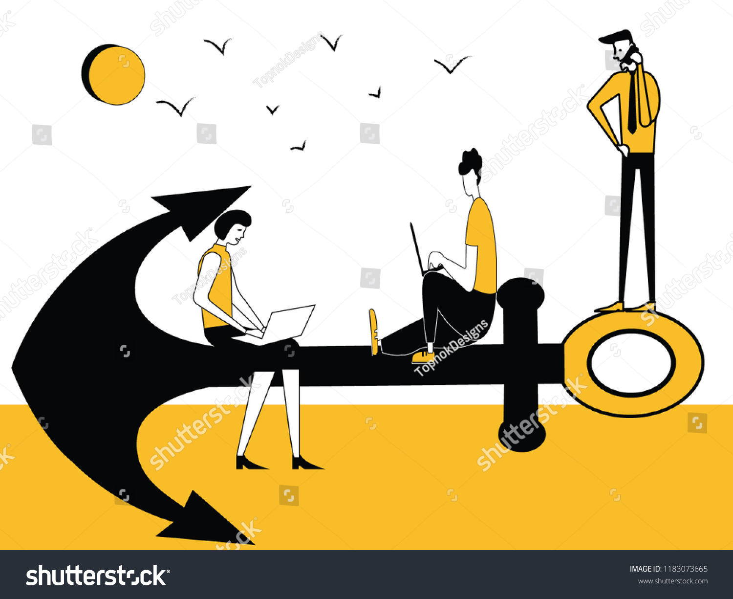 people-doing-things-on-anchor-stock-vector-royalty-free-1183073665