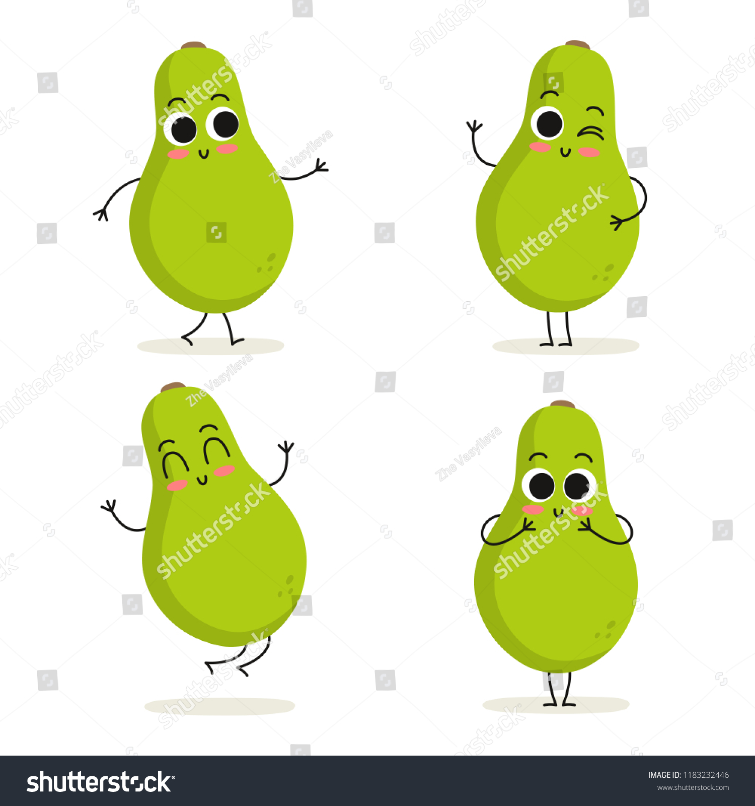 Papaya Cute Cartoon Exotic Fruit Vector Stock Vector (Royalty Free ...