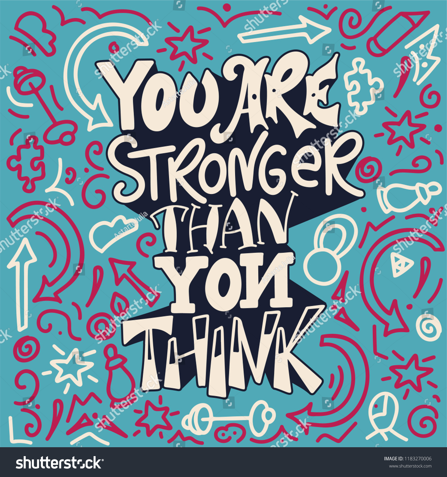 You Stronger Than You Think Hand Stock Vector (Royalty Free) 1183270006 ...