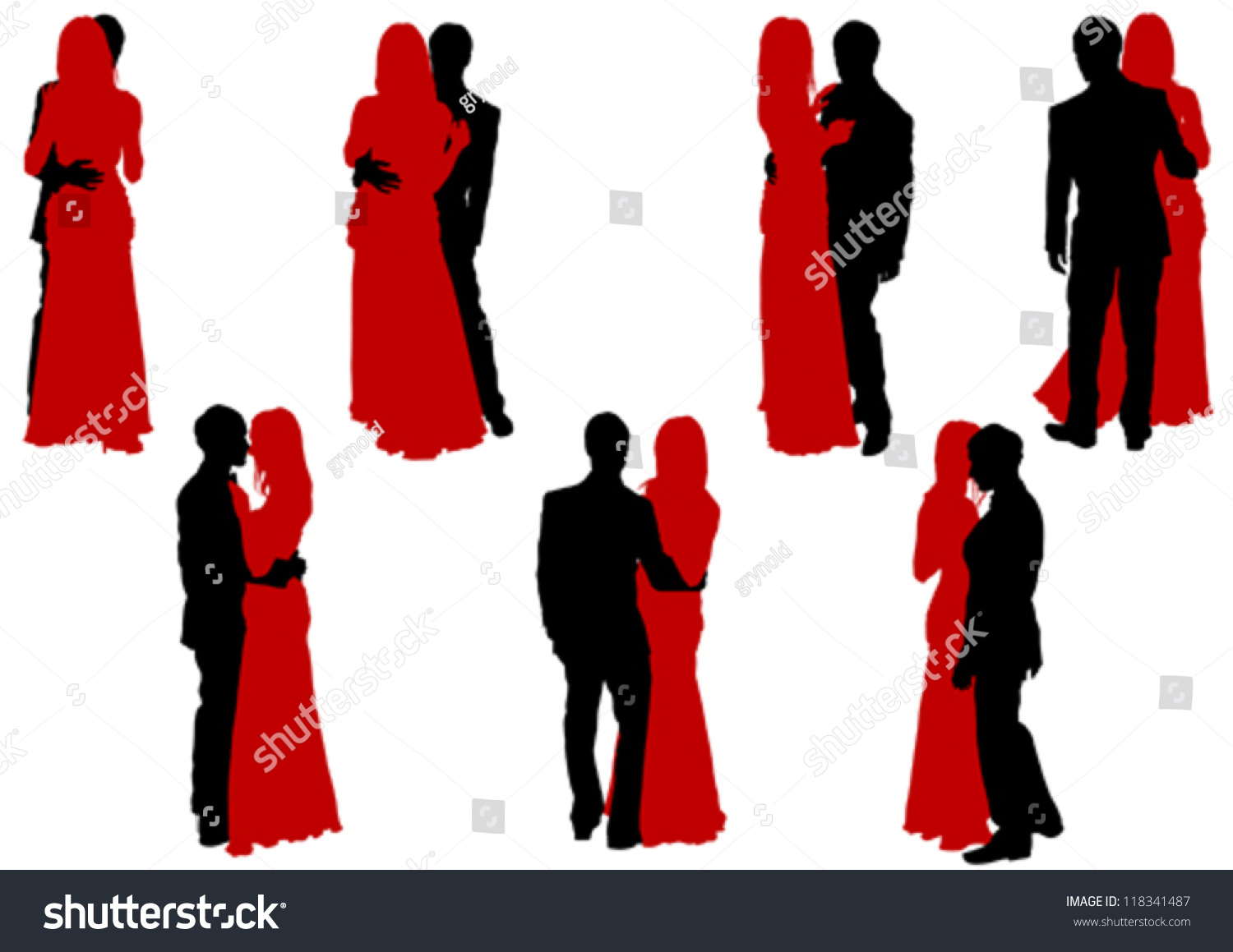 Vector Drawing Couple People Nightclub Stock Vector (Royalty Free ...