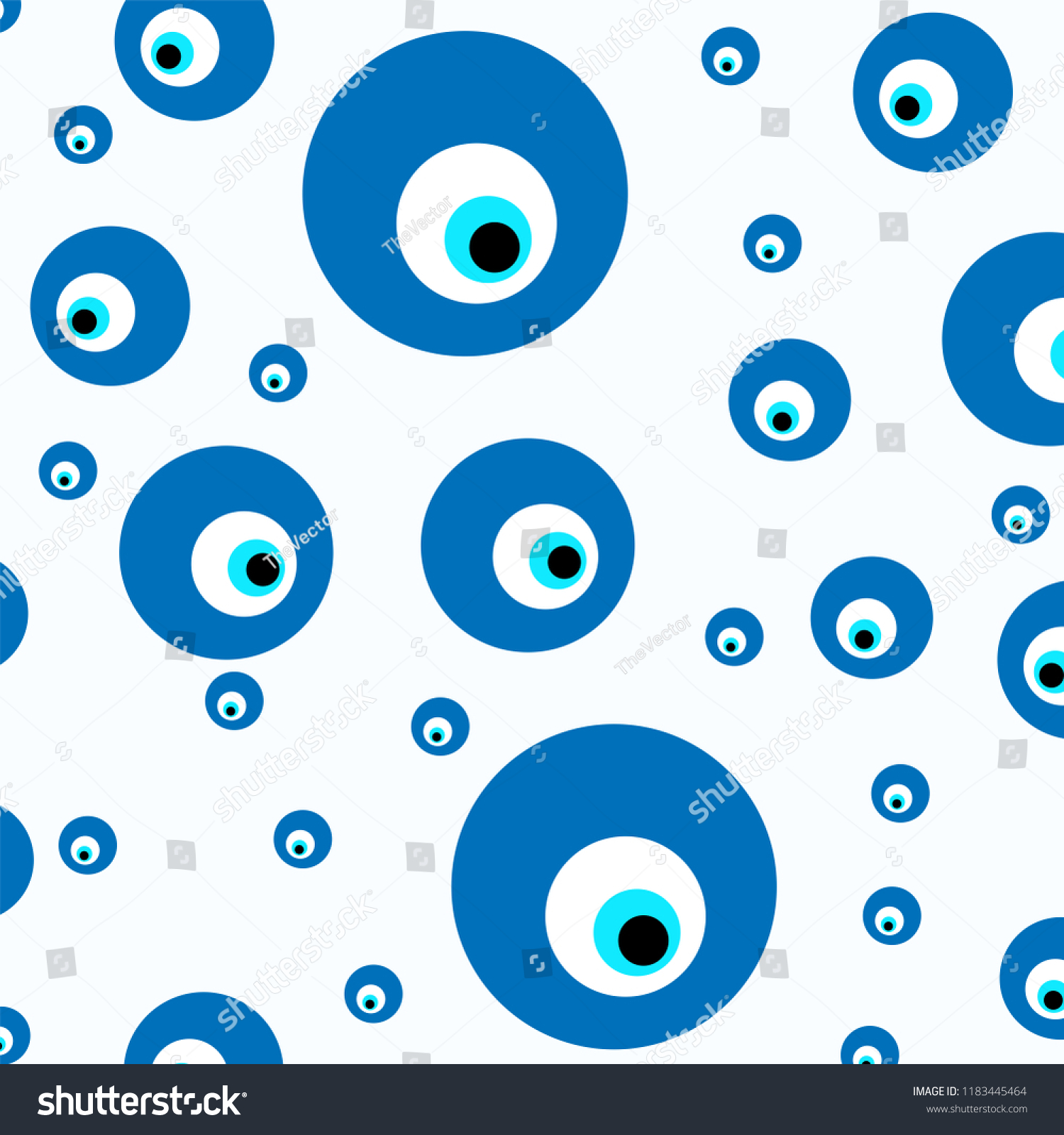 White Background Evil Eye Turkish Pattern Stock Vector (Royalty Free ...