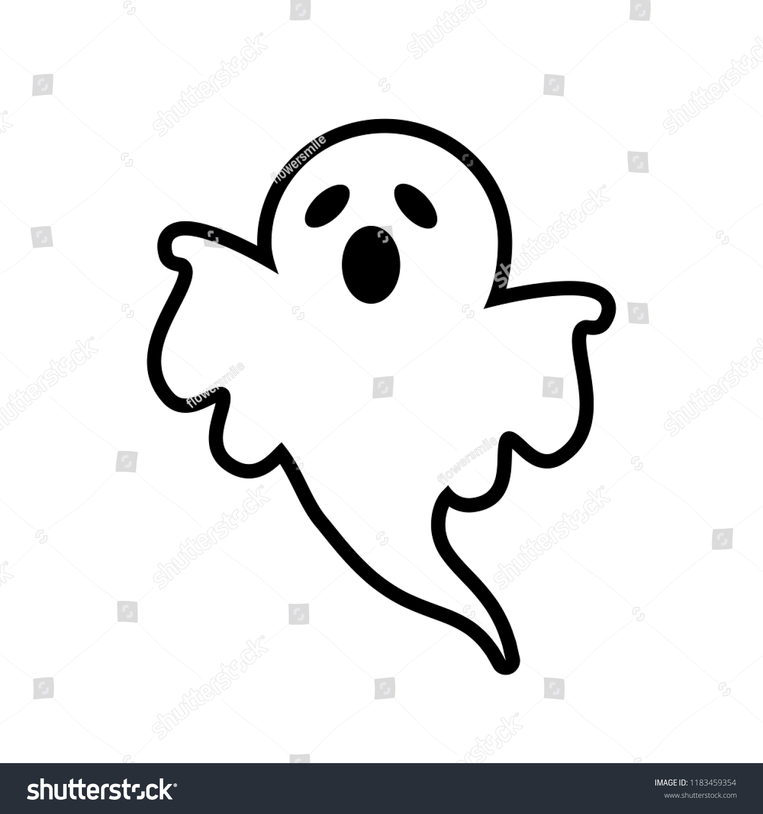 Ghost Icon Cartoon Character Cute Halloween Stock Vector (Royalty Free ...