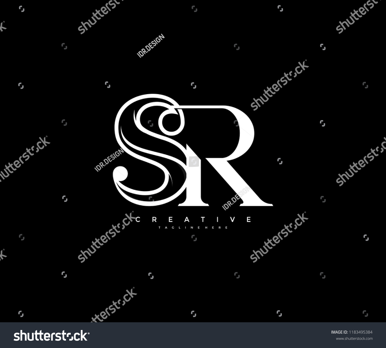 Monogram Linear Minimal Letter Sr Type Stock Vector (Royalty Free ...