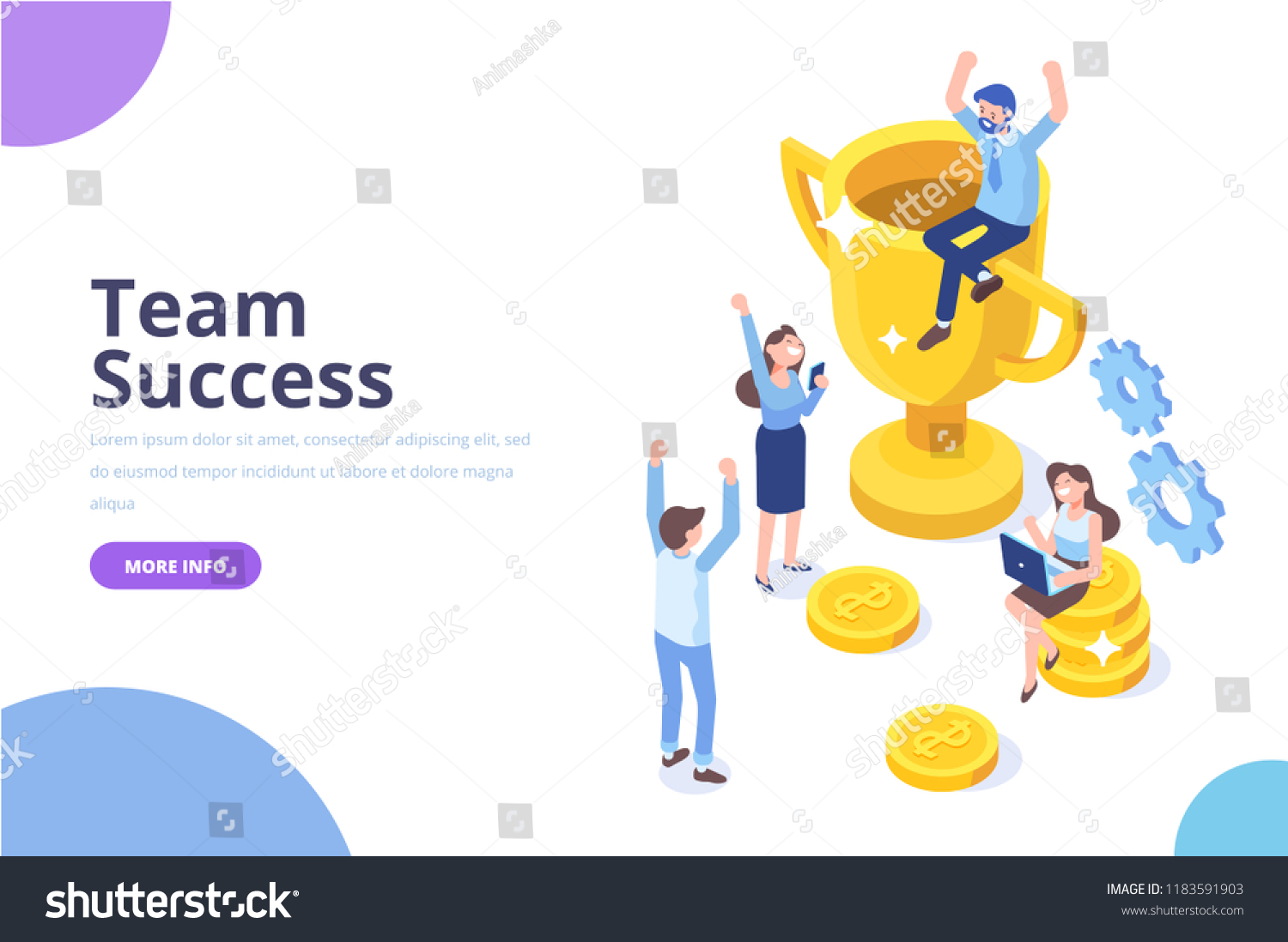 Team Success Vector Illustration Business People Stock Vector (Royalty ...