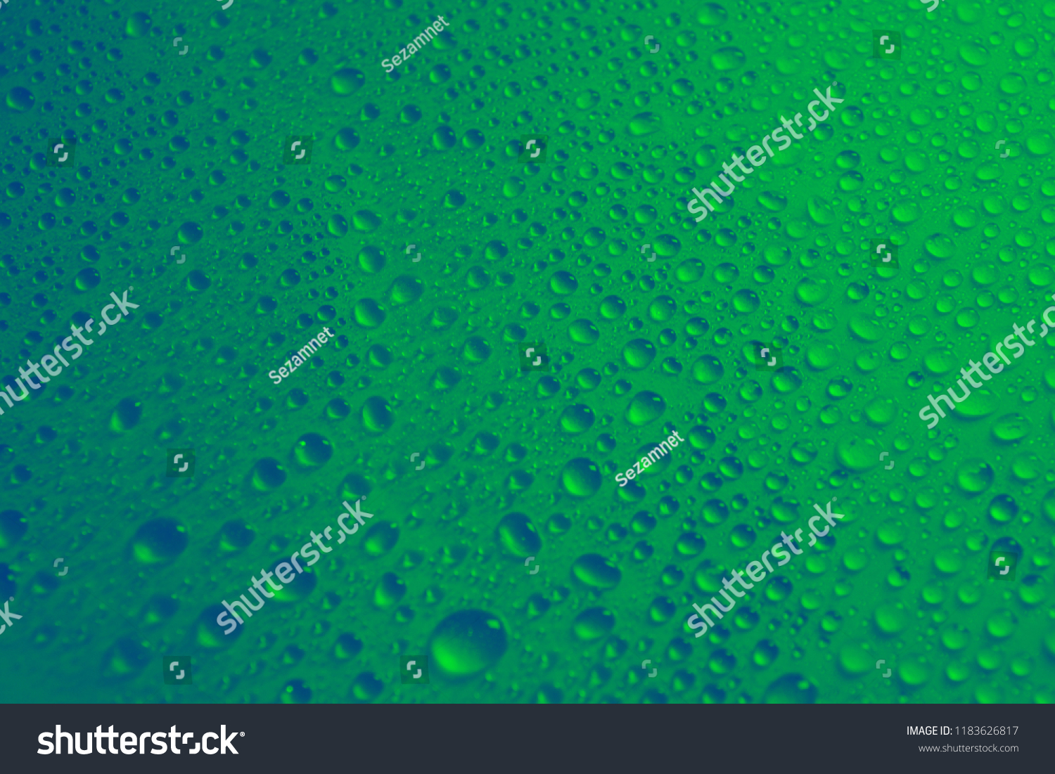 Water Drops Green Background Texture Closeup Stock Photo 1183626817 ...