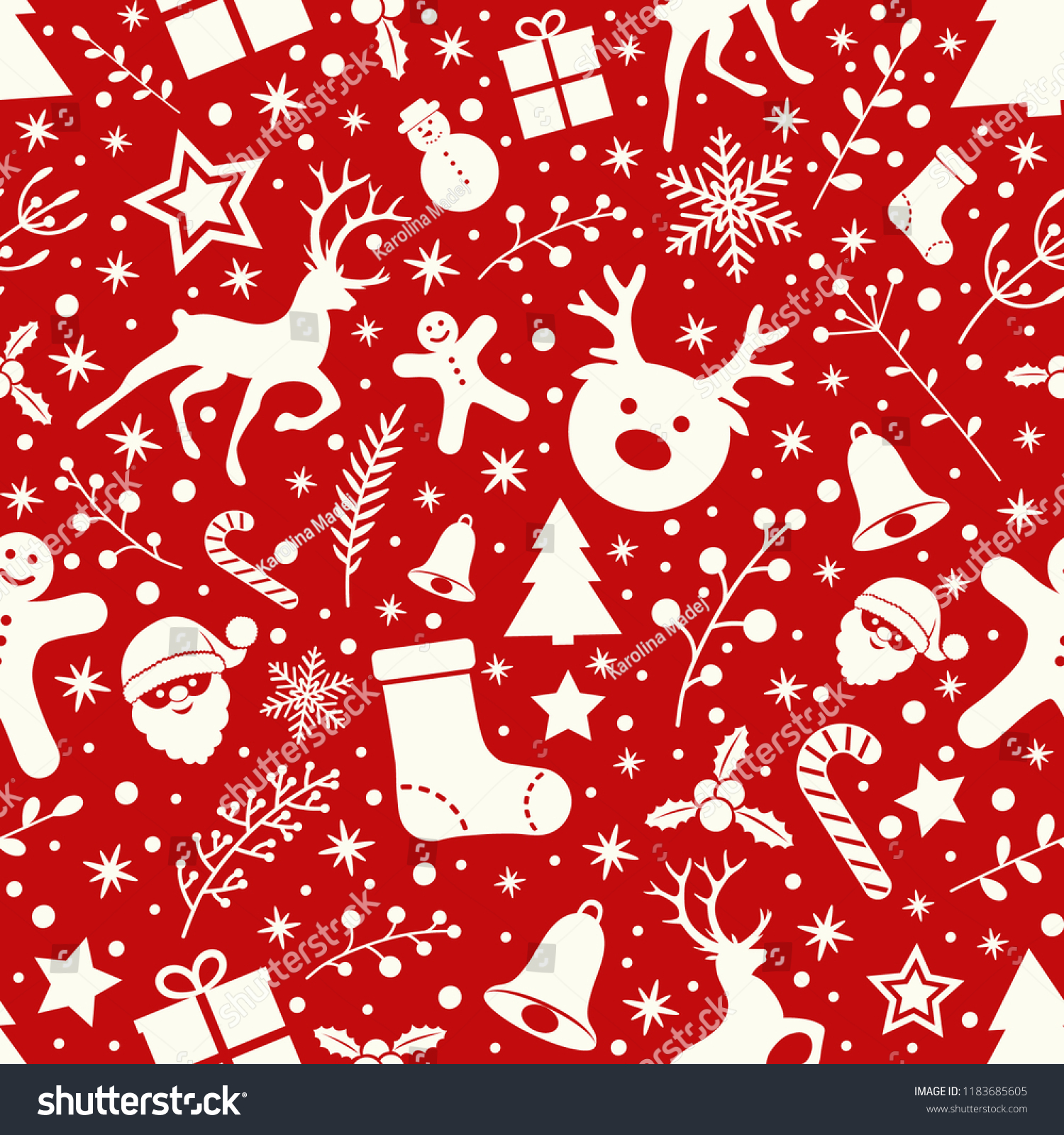 Concept Seamless Texture Christmas Ornaments Vector Stock Vector ...