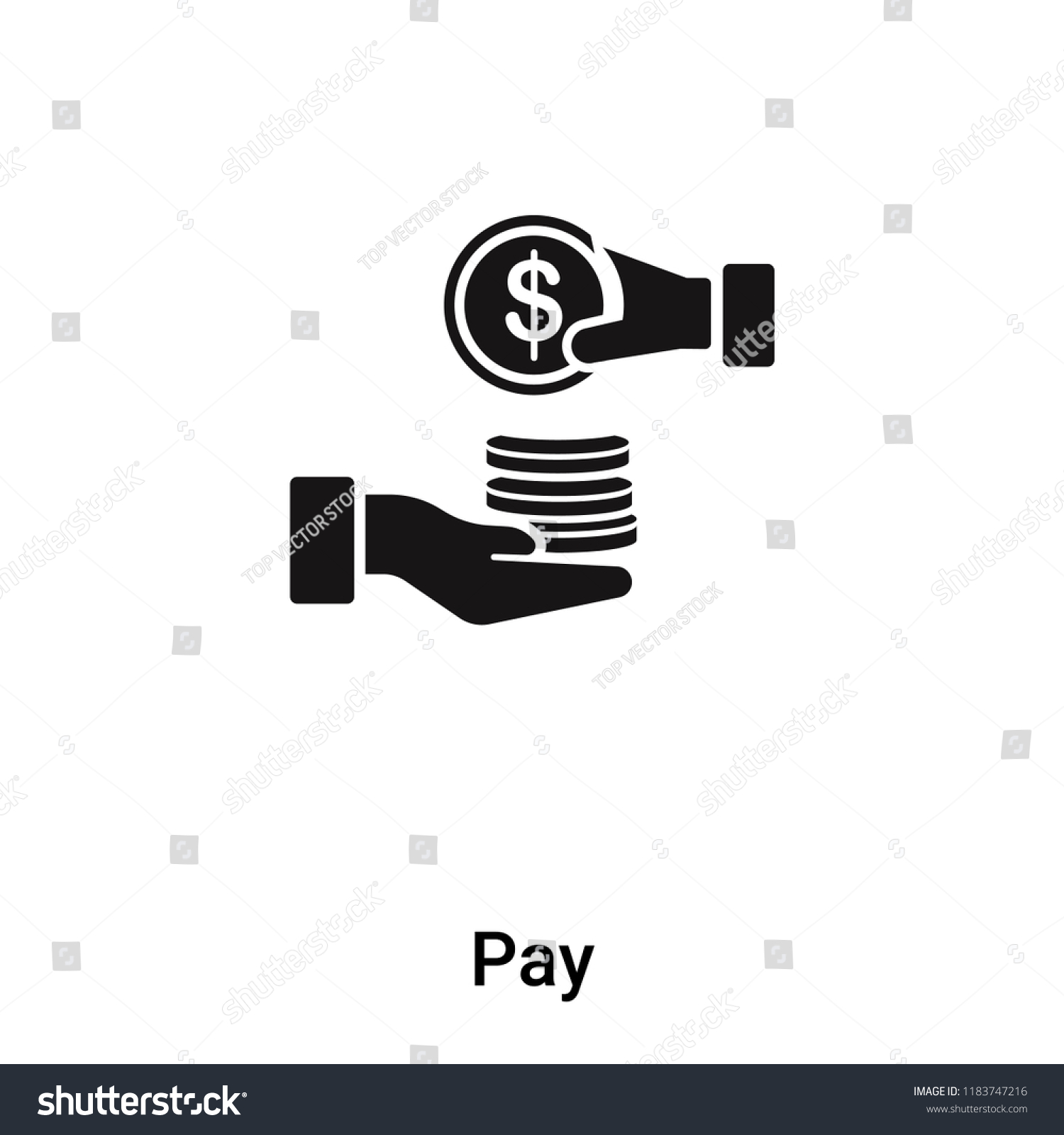 Pay Icon Vector Isolated On White Stock Vector (Royalty Free ...