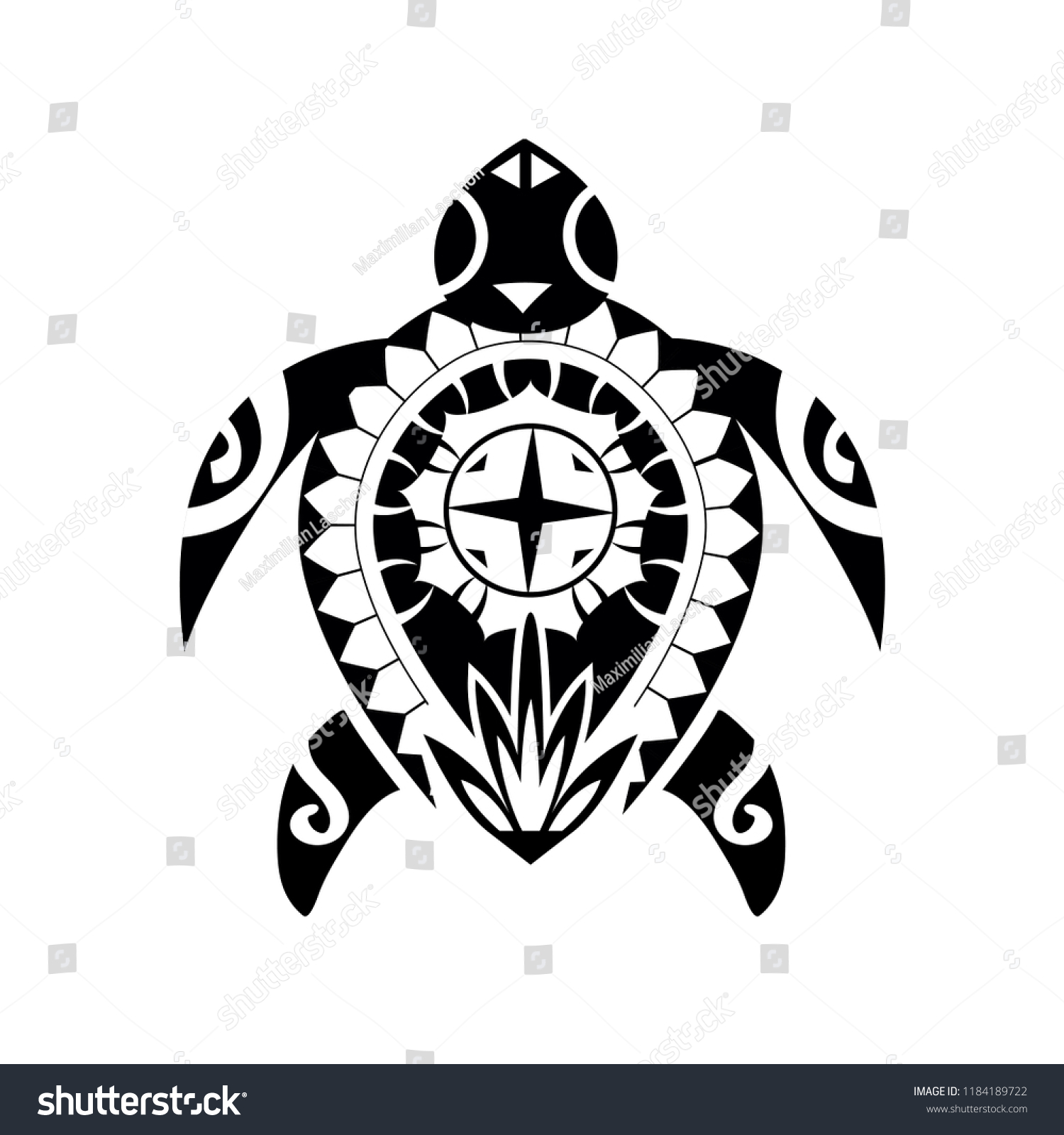 Maori Polynesian Turtle Tattoo Style Ornament Stock Vector (Royalty ...