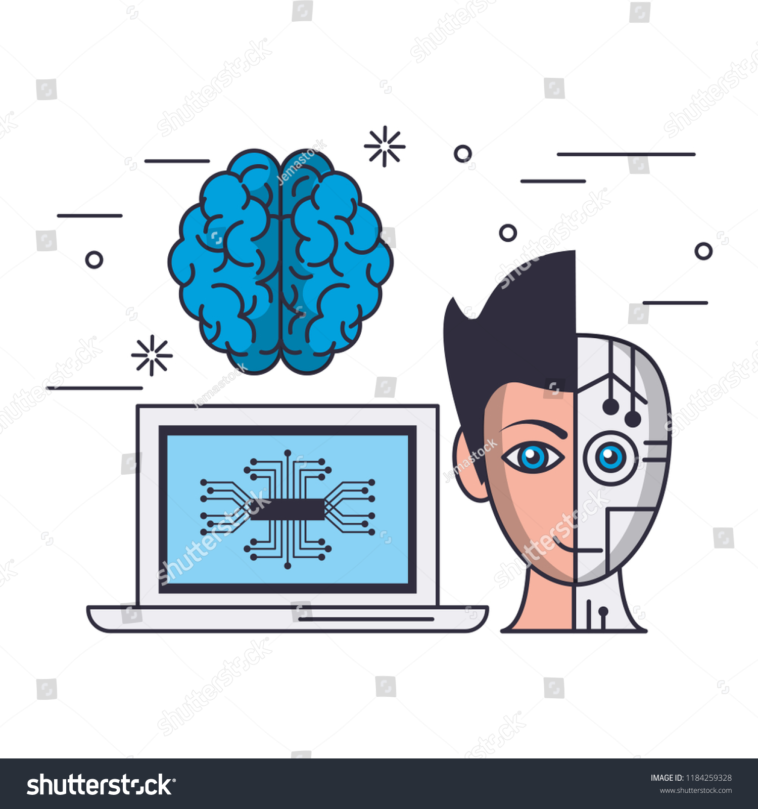 Artificial Intelligence Computer Stock Vector (Royalty Free) 1184259328 ...